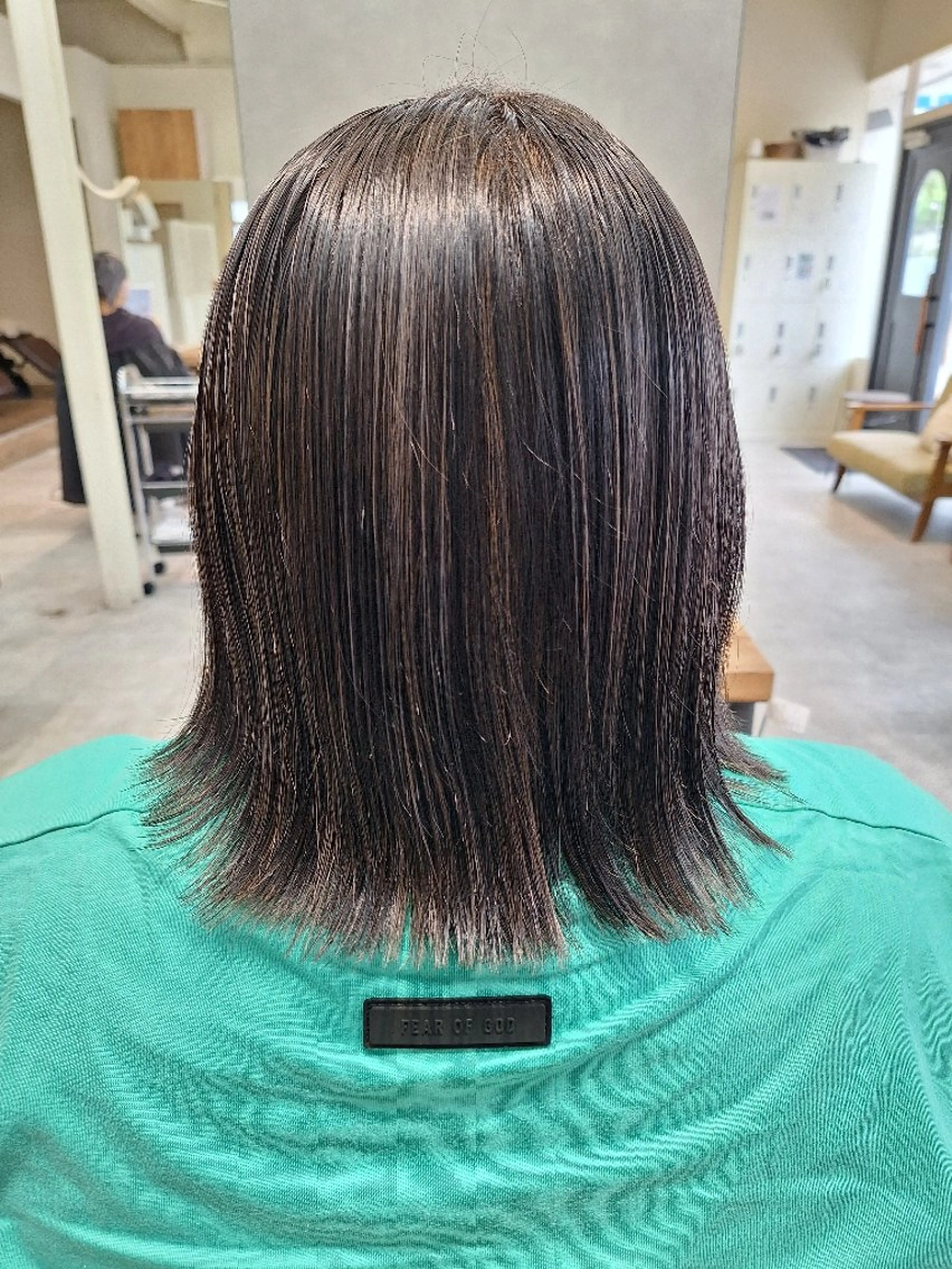 ミディアム カラー ハイライトカラー ボブ ハイライト 北村 恵美のヘアスタイル