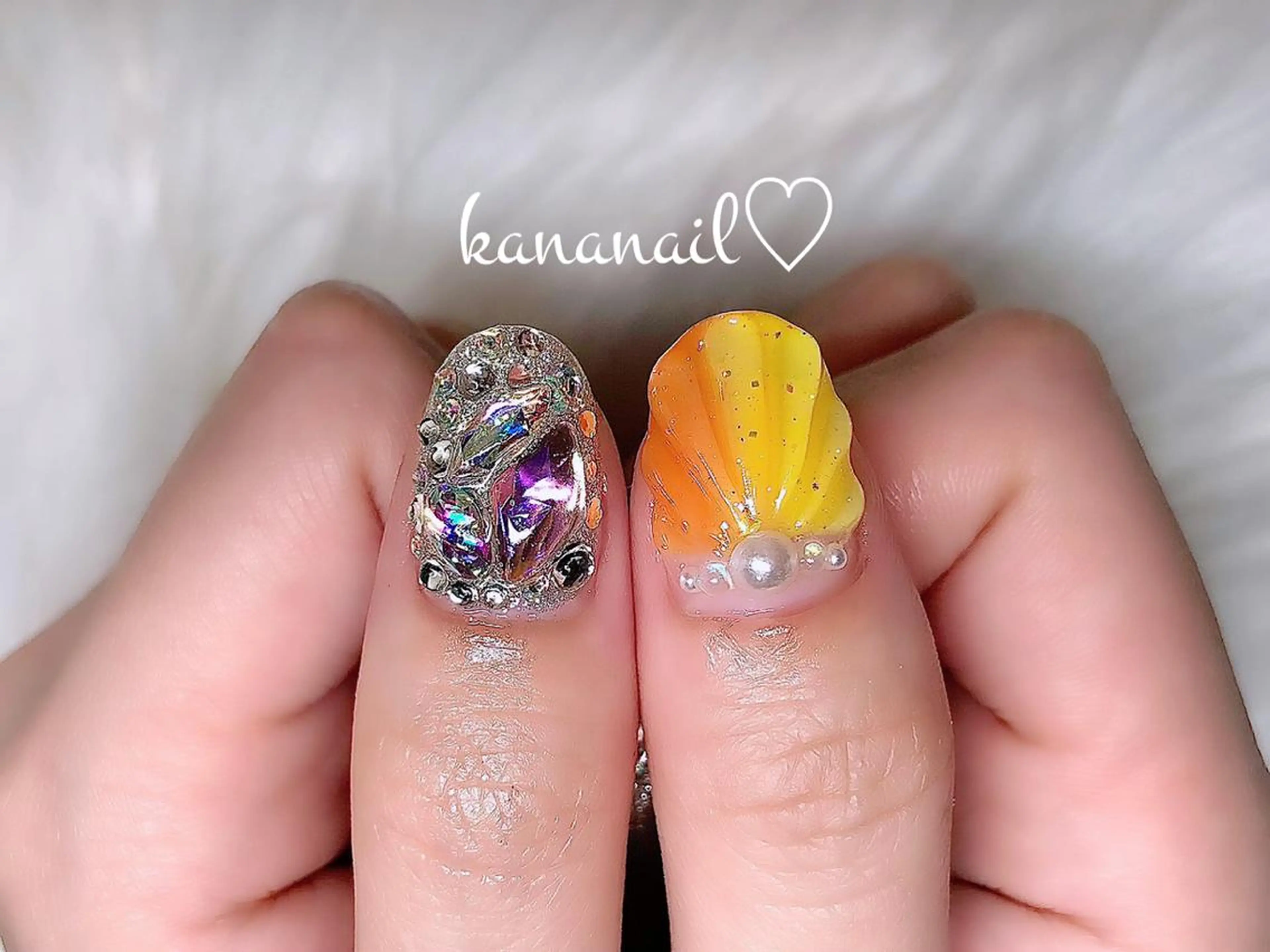 ネイル キラキラネイル ぷっくりネイル kananail ♡のネイルデザイン