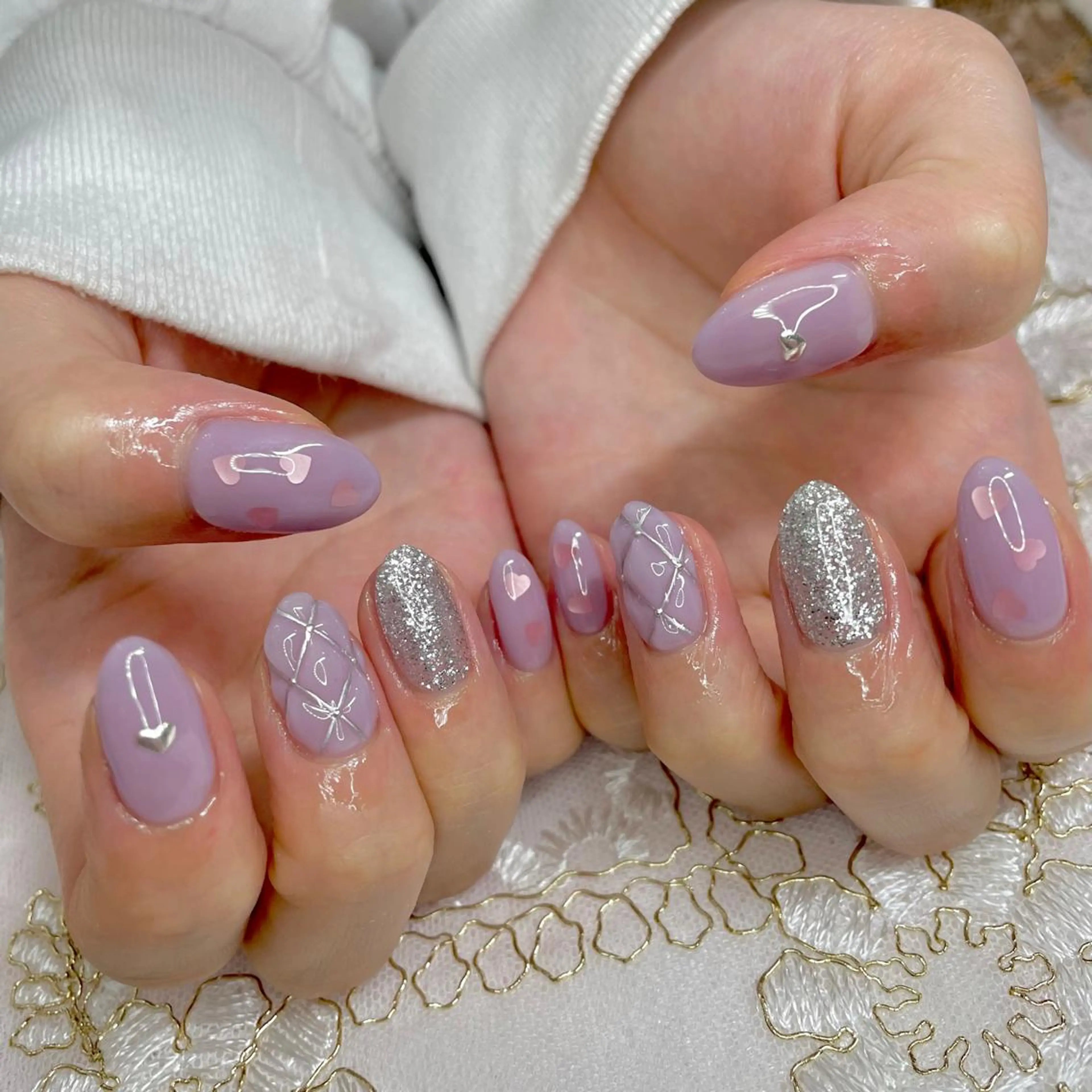 ネイル オーロラネイル ジェルネイル 氷ネイル・うるうるネイル 韓国ネイル 持ち込み J terrace Nailのネイルデザイン