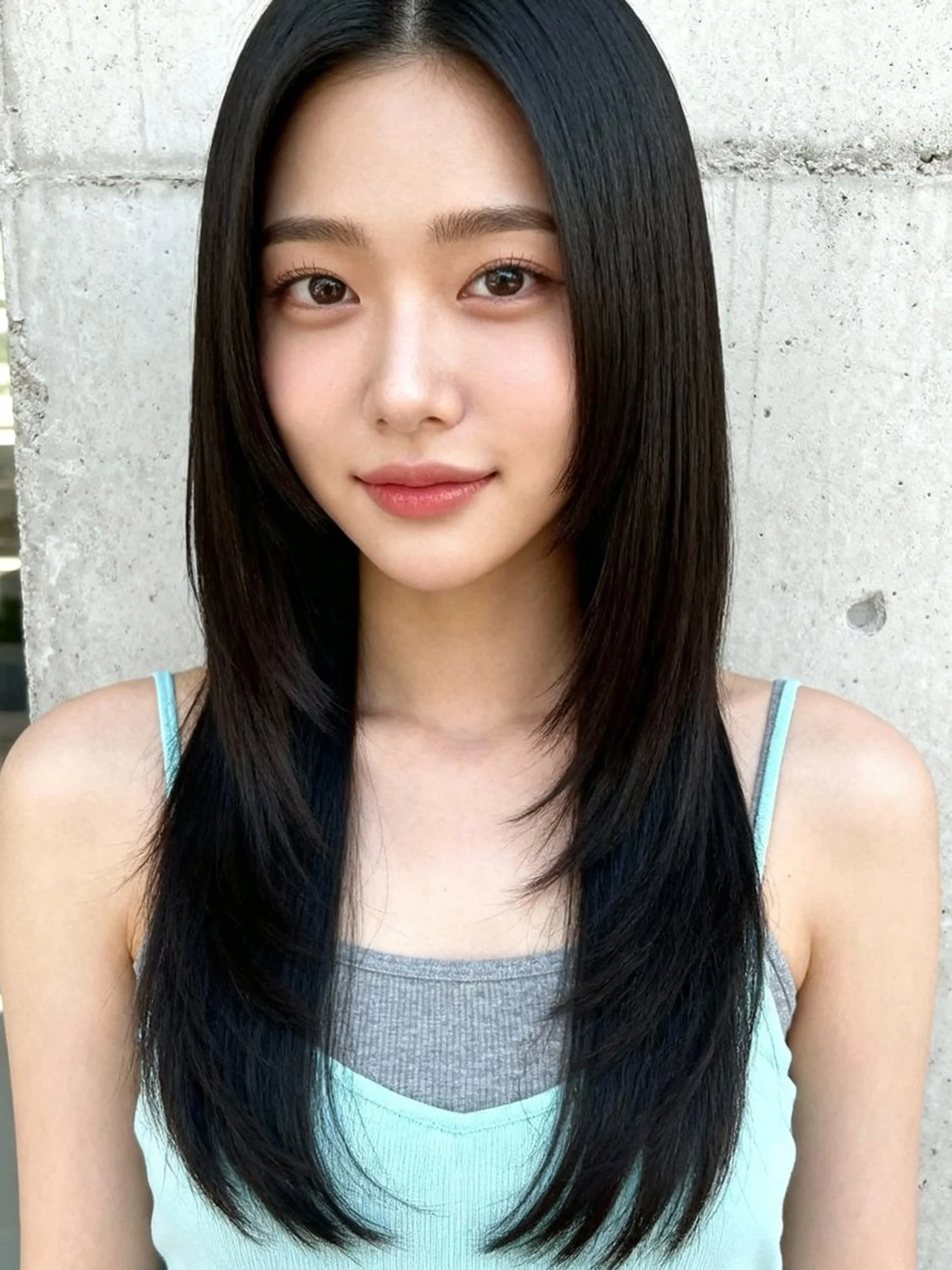 セミロング カラー アディクシーカラー 透明感カラー くびれヘア 顔まわりレイヤー 韓国風ヘア カット ヘアカラー トリートメント 韓国レイヤーカット 🫧大阪梅田レイヤーのヘアスタイル