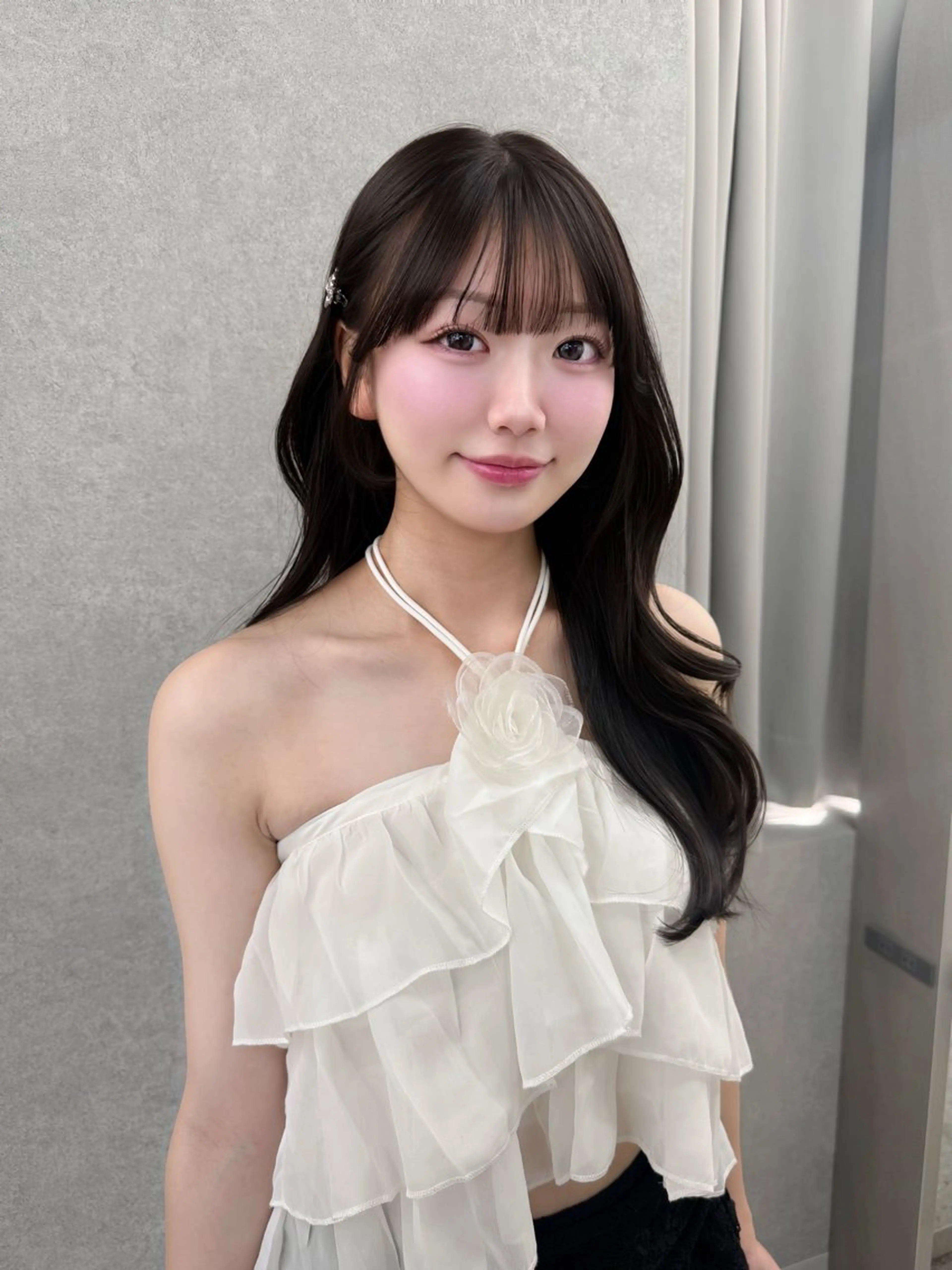 ロング カラー グレージュ 韓国風ヘア レイヤーカット ヘアカラー トリートメント レイヤーカット /顔周り/和奏︎♪のヘアスタイル