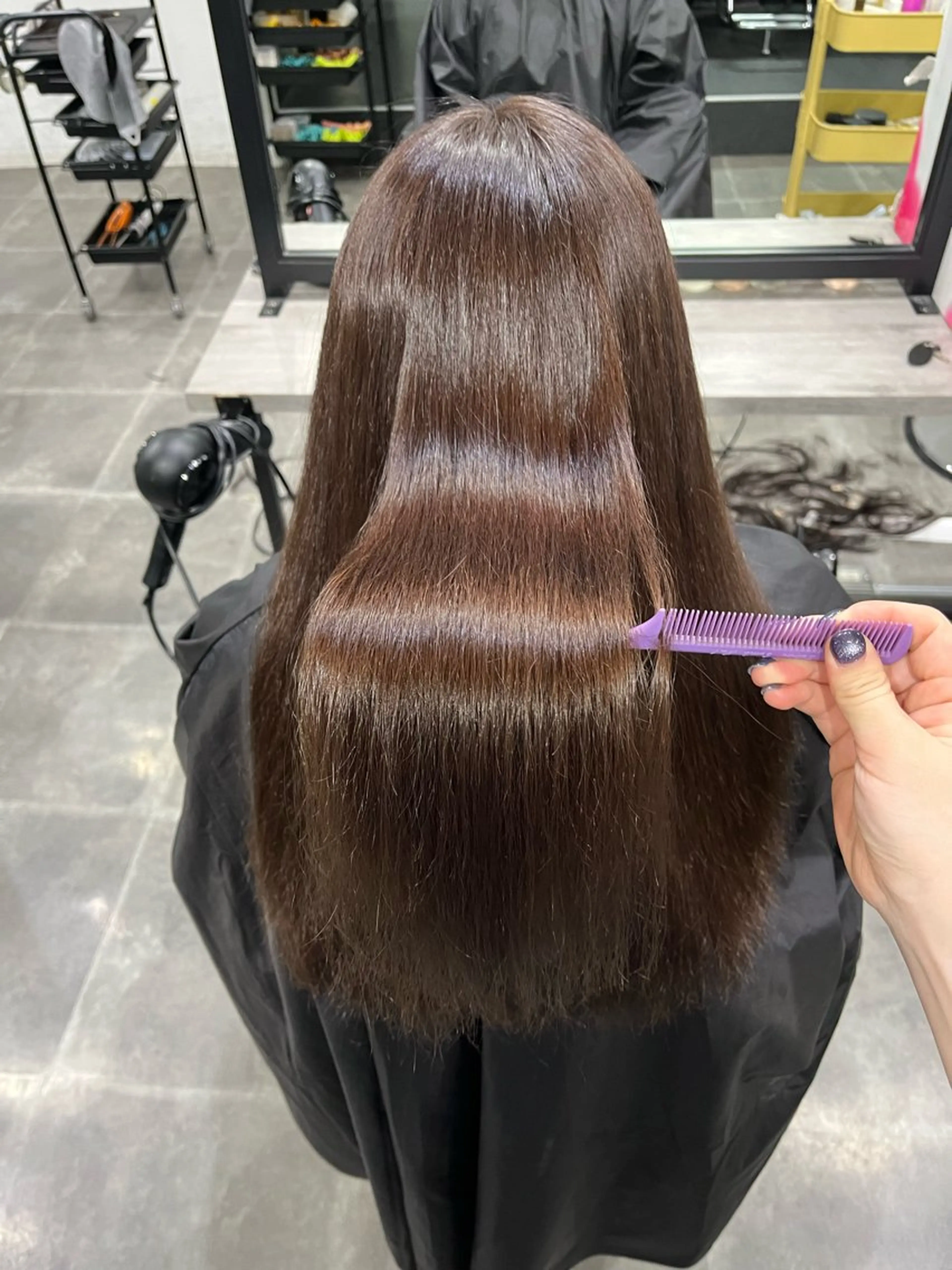 セミロング カラー 無料カットモデル ユナのヘアスタイル