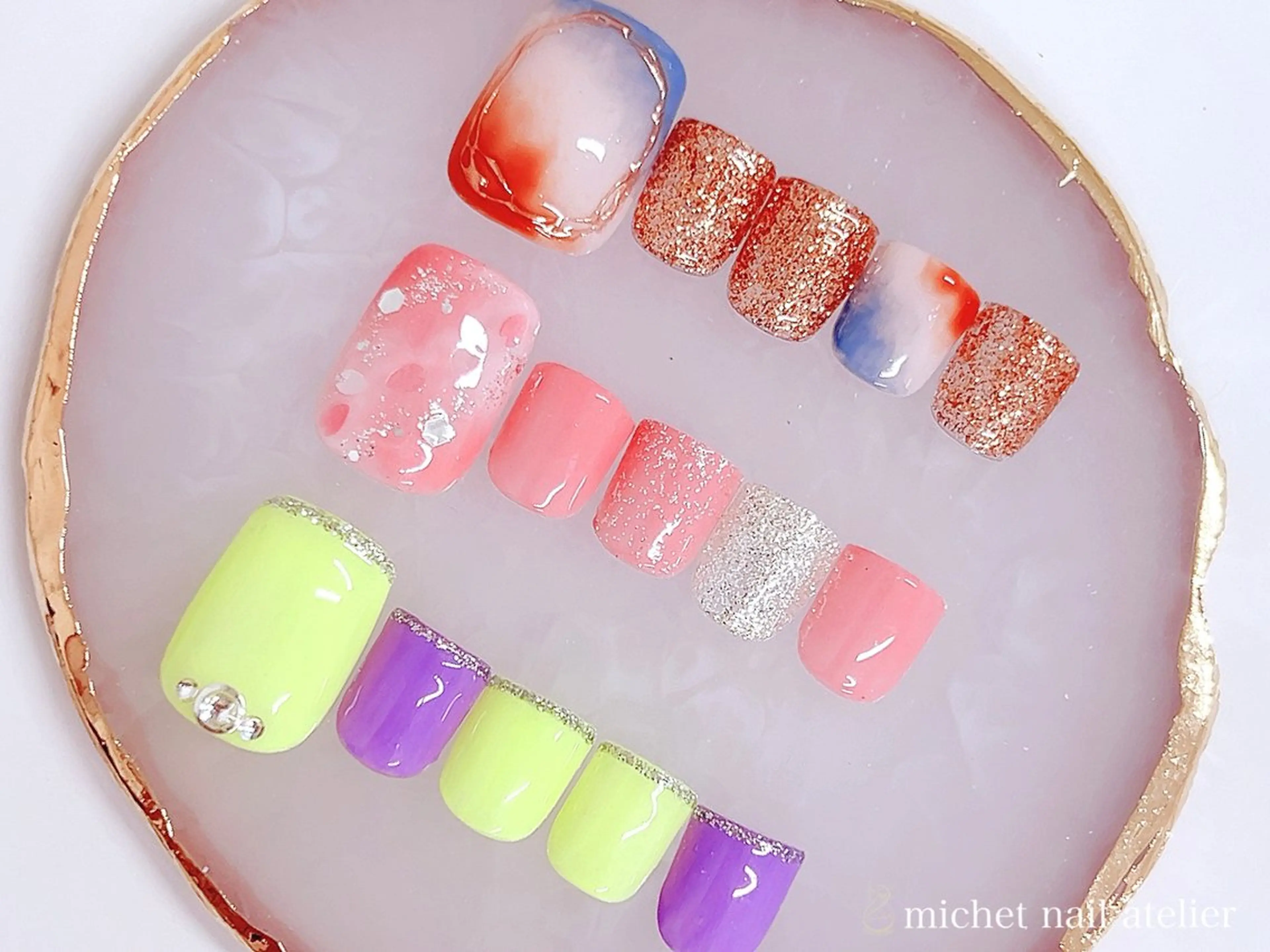 ネイル 桜ネイル フットネイル ジェルネイル ラメ(グリッター) ワンカラーネイル h. rikaのネイルデザイン