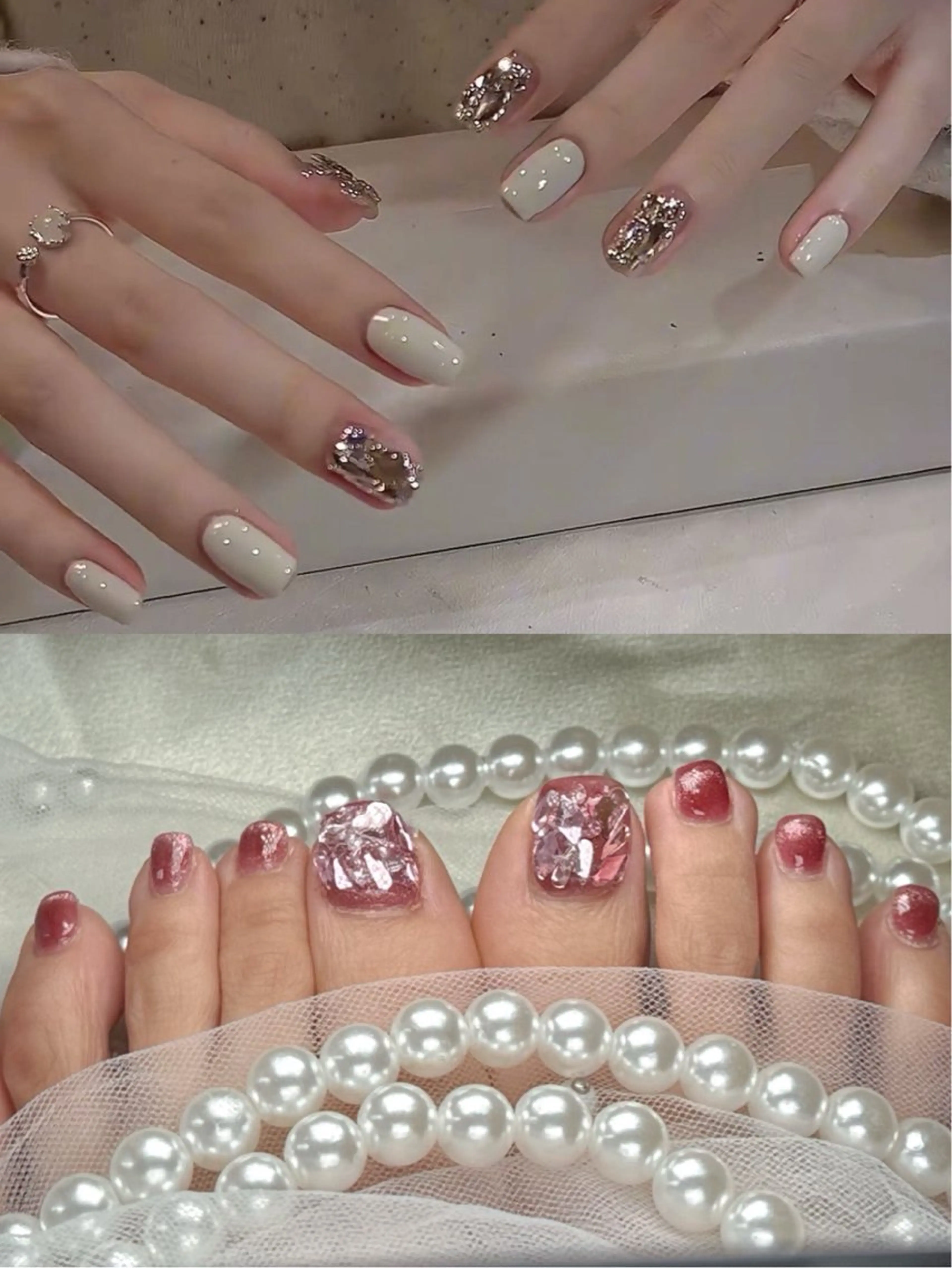 💅👣ハンドワンカラー(埋め尽くし２本)／フットワンカラー(埋め尽くし2本)セットの写真