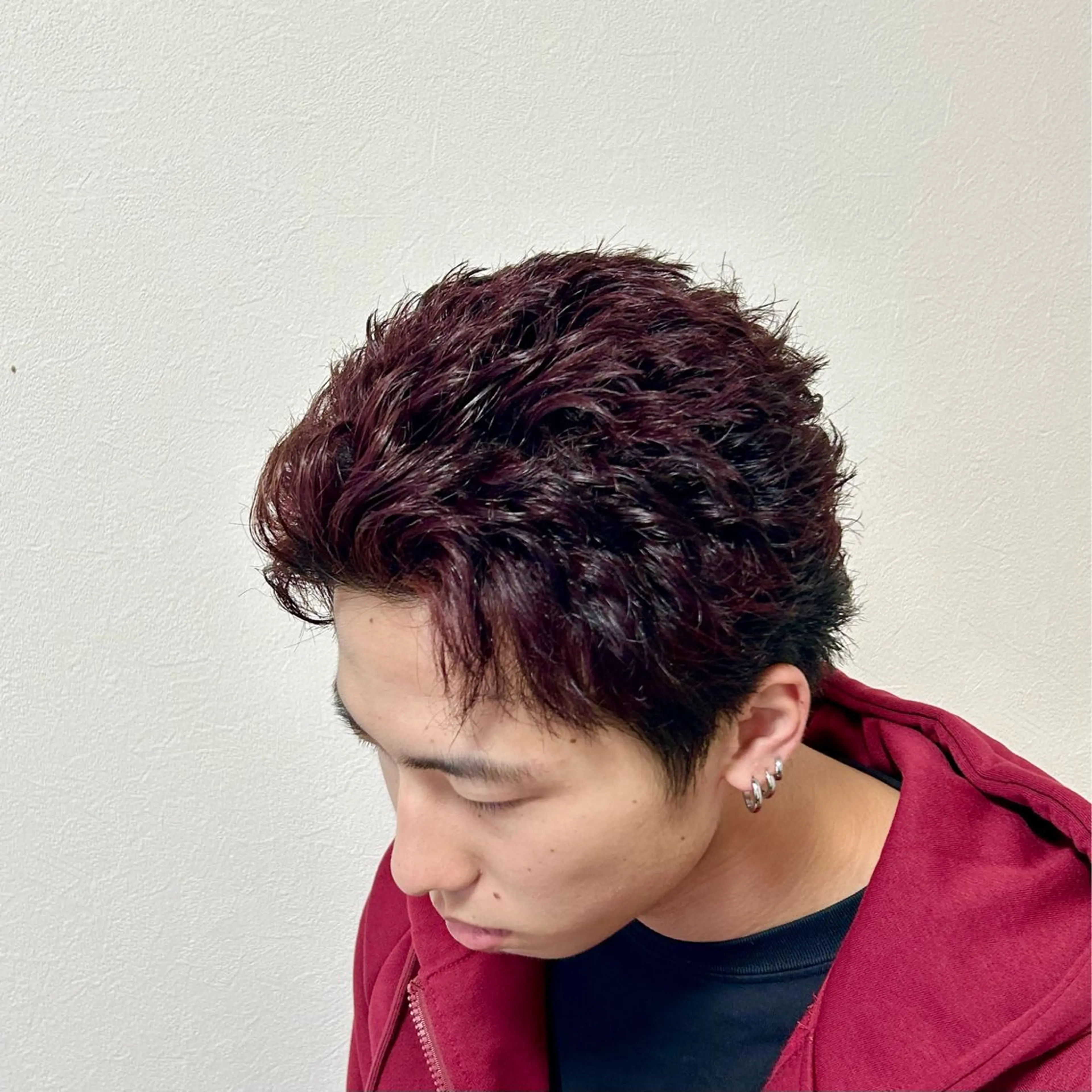 ショート フェザー/シャドウ/ メッシュパーマのヘアスタイル