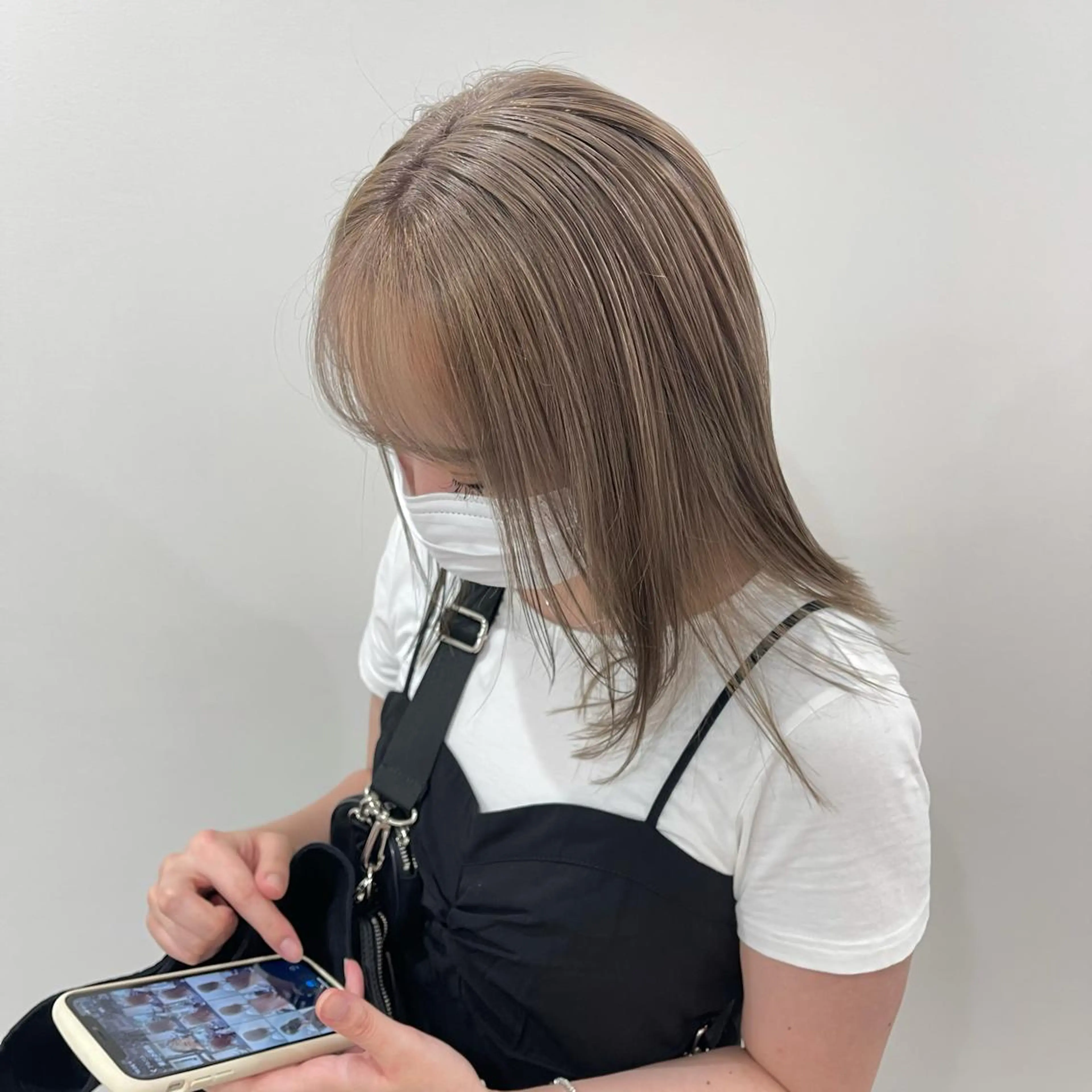 セミロング 韓国風カラー 髪質改善 韓国風ヘア レイヤーカット トリートメント ワンホン/エクステ ケラチン/Kaitoのヘアスタイル