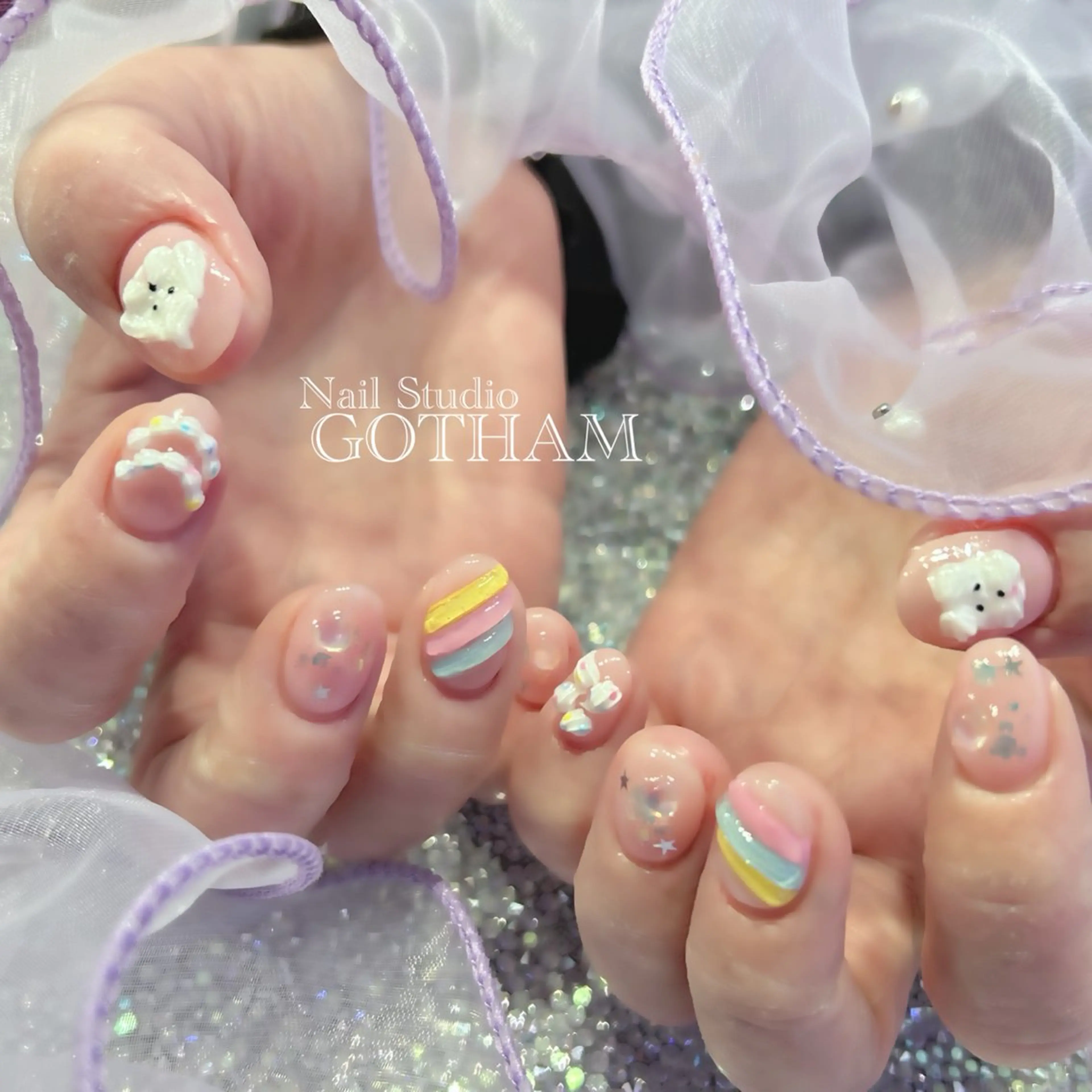 ネイル ハンドネイル 高円寺駅からすぐ🌈 ネイルGOTHAMのネイルデザイン
