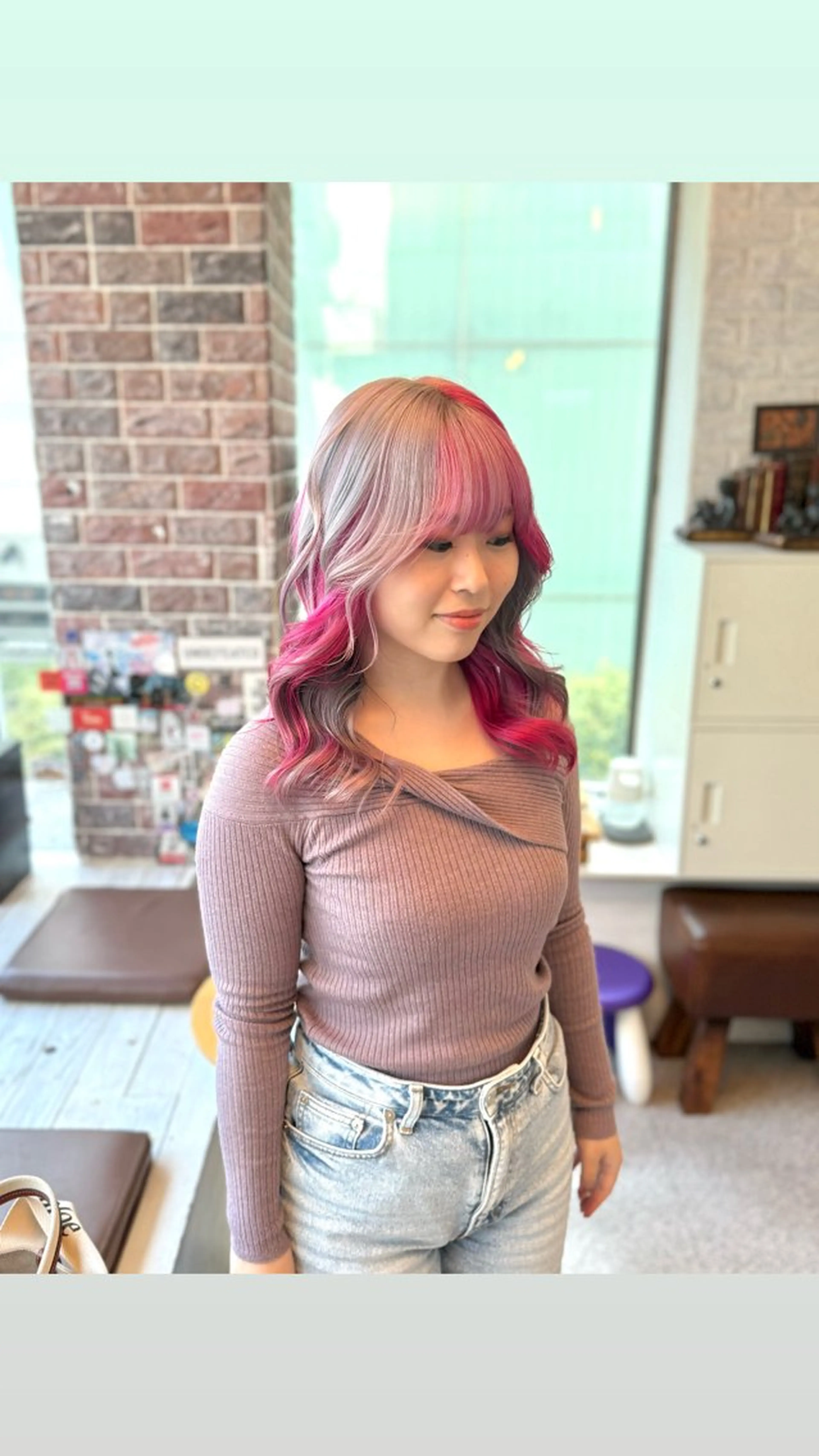 セミロング カラー カット ヘアカラー トリートメント ウルフレイヤー エクステ/kokiのヘアスタイル