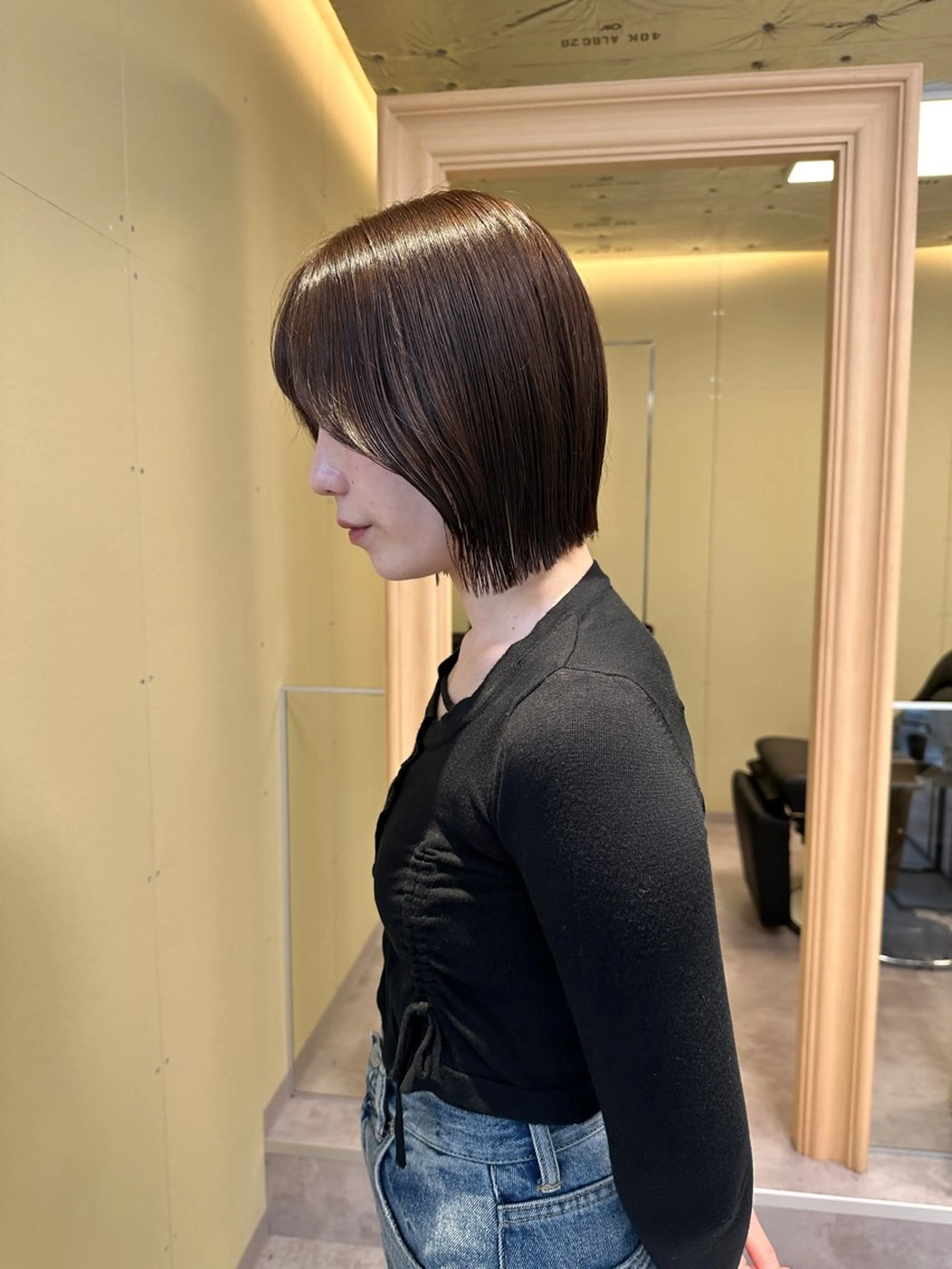 ミディアム カット ヘアカラー ボブ/ぱつっとボブ/ 谷口 海星のヘアスタイル