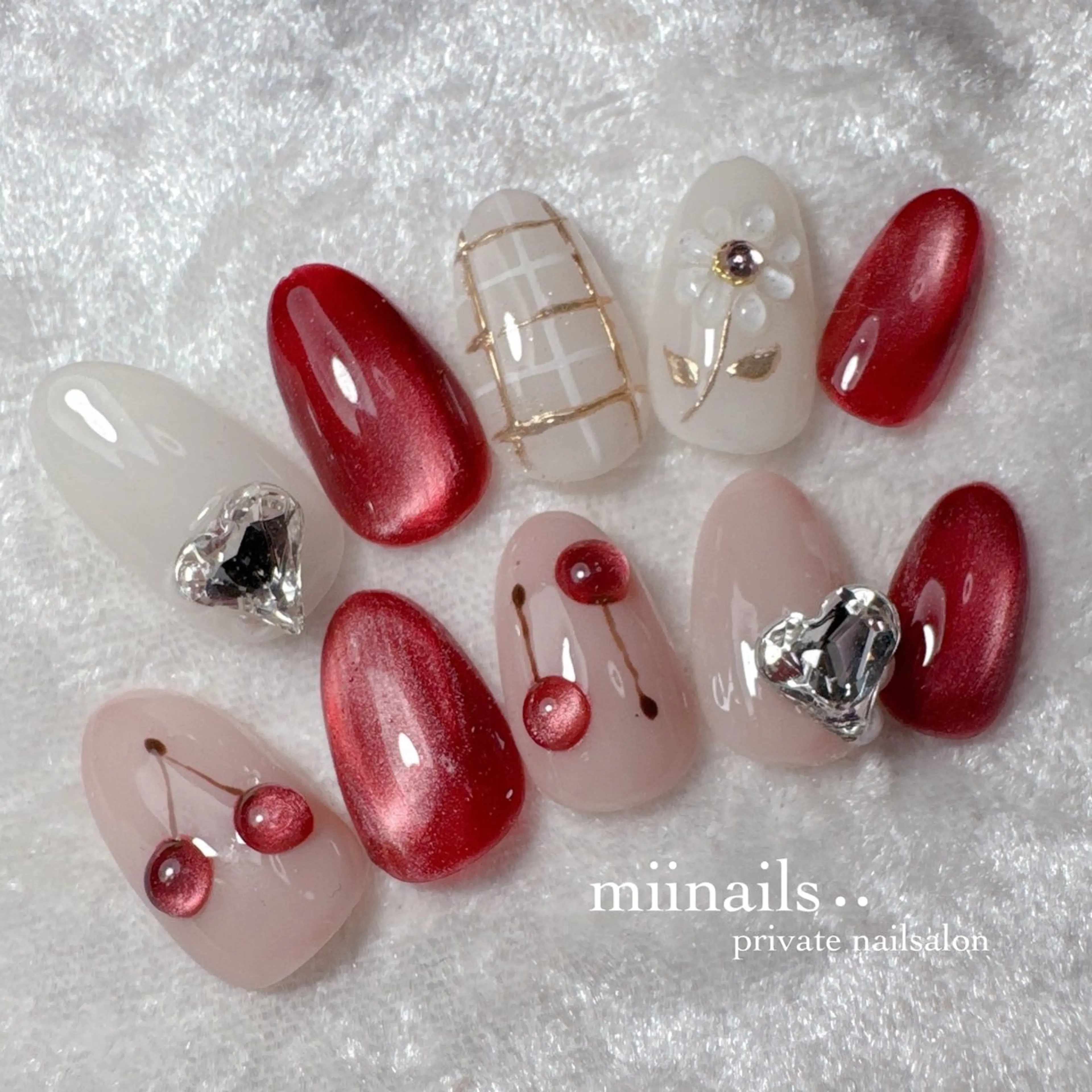 ネイル 韓国ネイル マグネットネイル ワンホンネイル ハンドネイル nailsalon miinailsのネイルデザイン