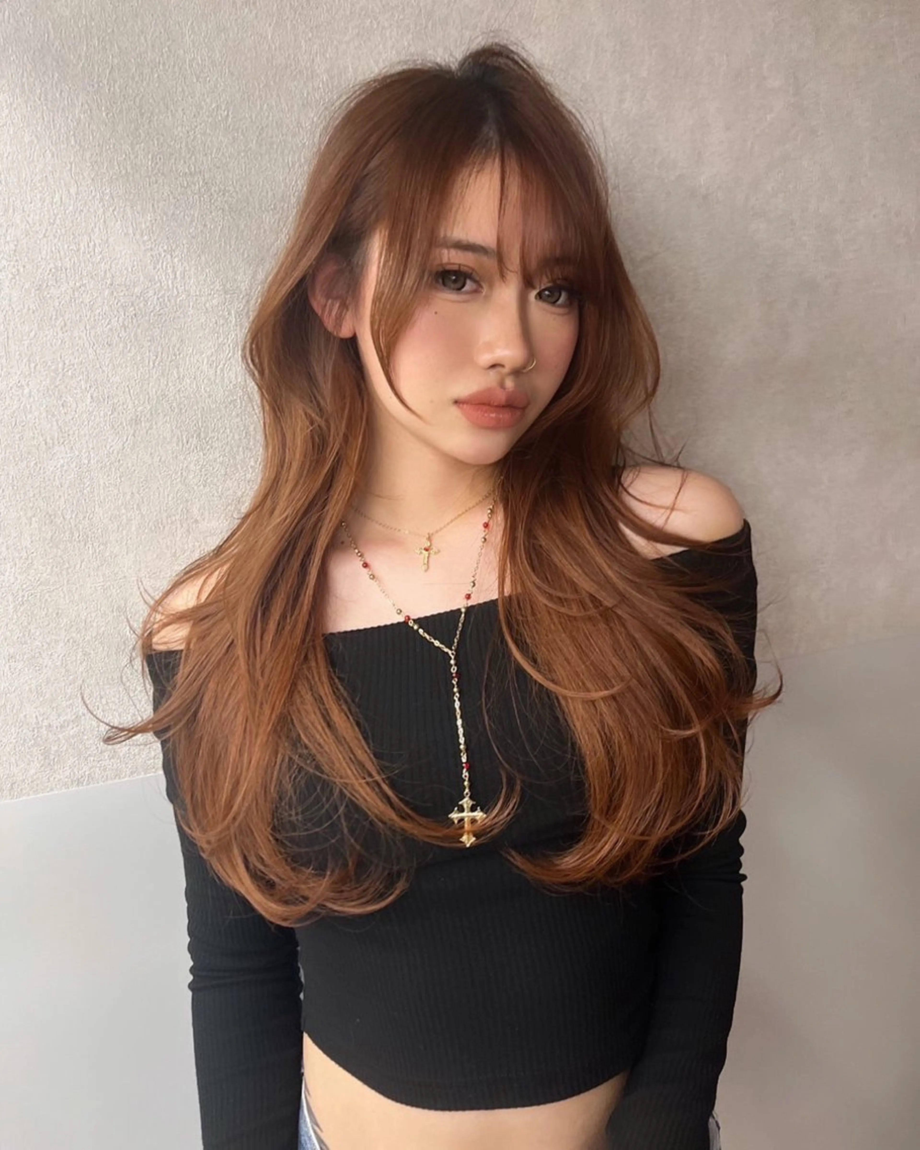 ロング yui🎀透明感 ベージュカラー／博多のヘアスタイル