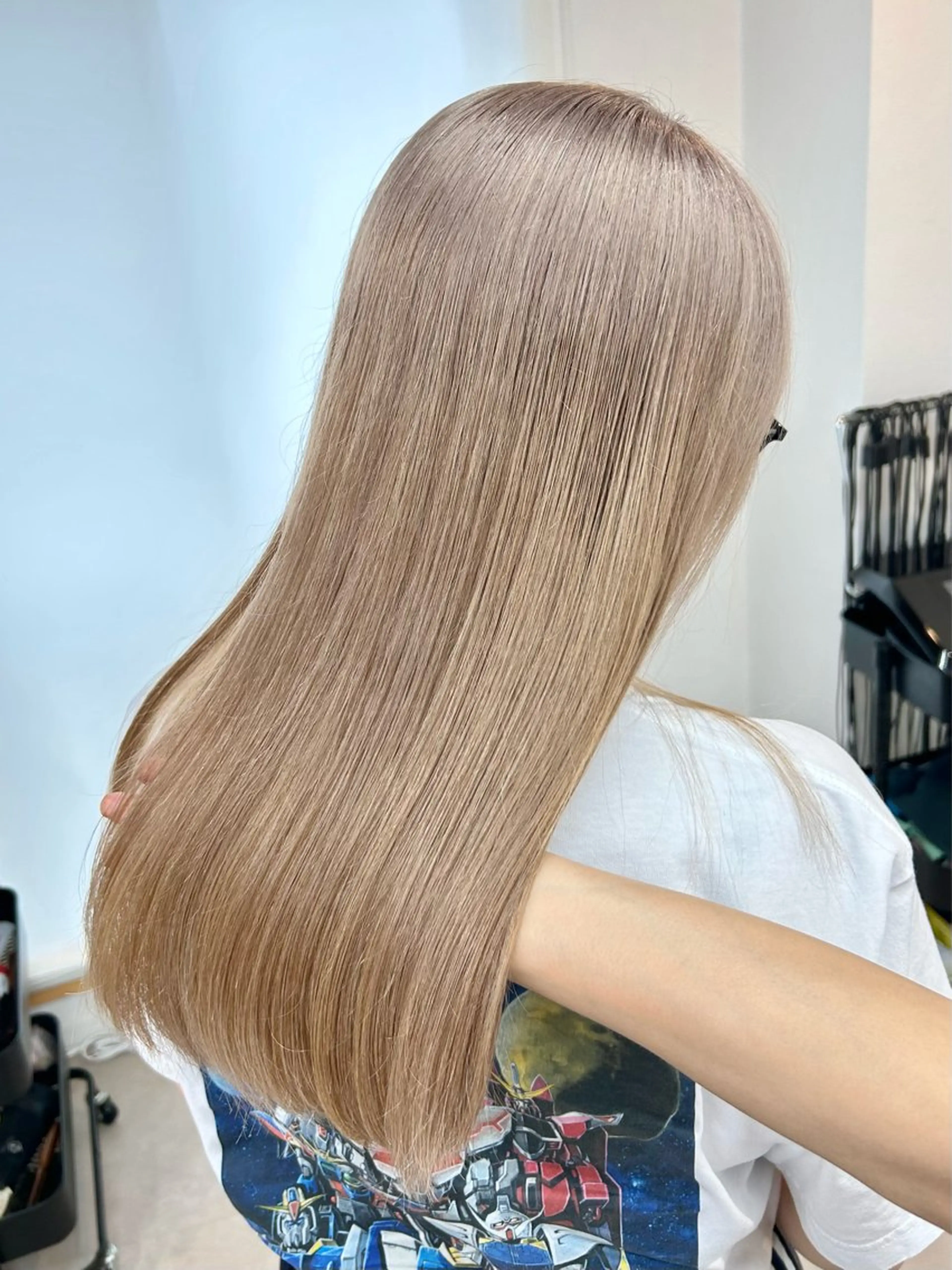 ロング カラー カット ヘアカラー トリートメント 艶カラー/レイヤー/ ハイトーン/まなみのヘアスタイル