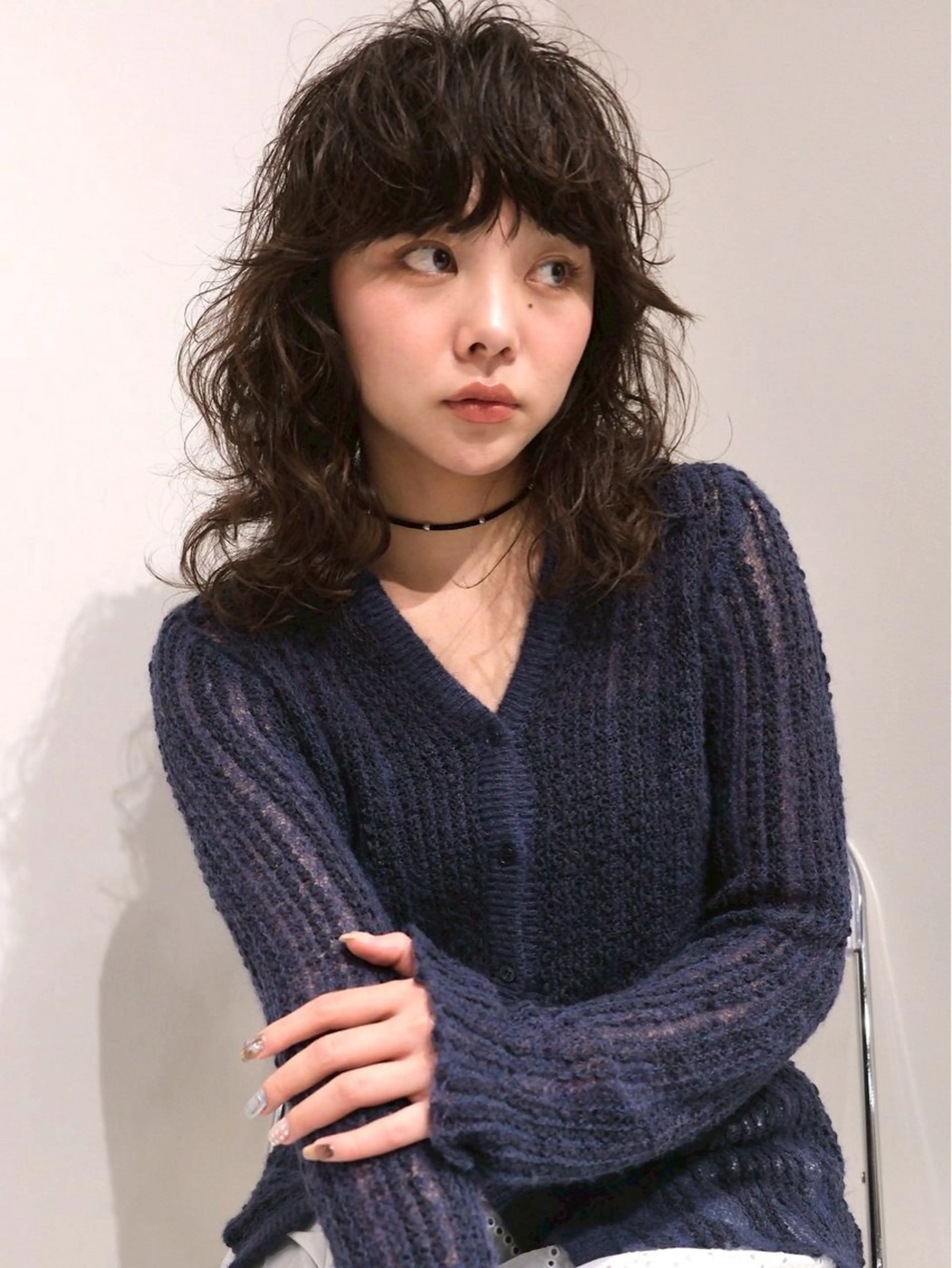 セミロング パーマ カット パーマ トリートメント (h)wim ウィムのヘアスタイル