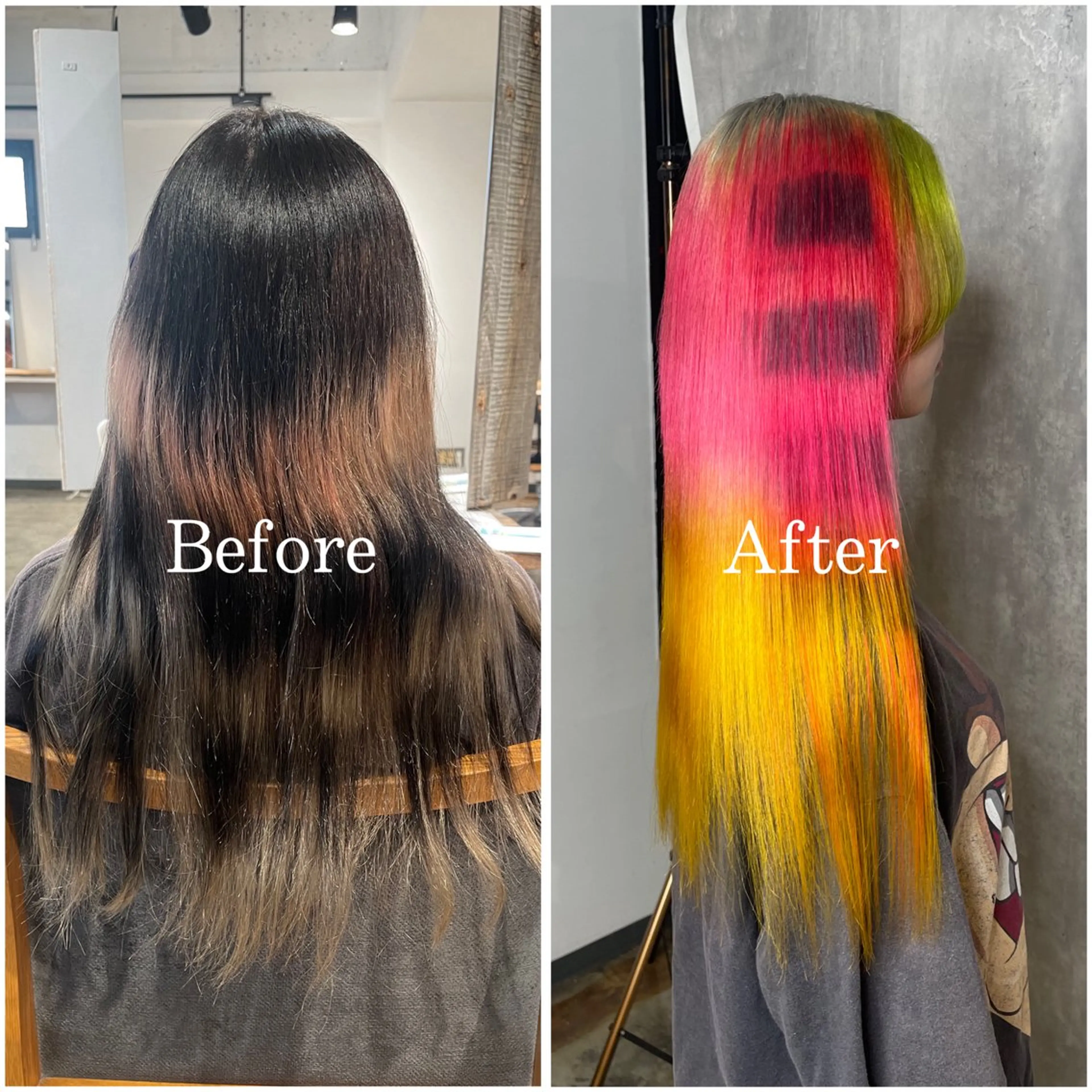 ロング カラー ブリーチ デザインカラー ハイトーンカラー ムラ修正/ ハイトーン💖Riaのヘアスタイル