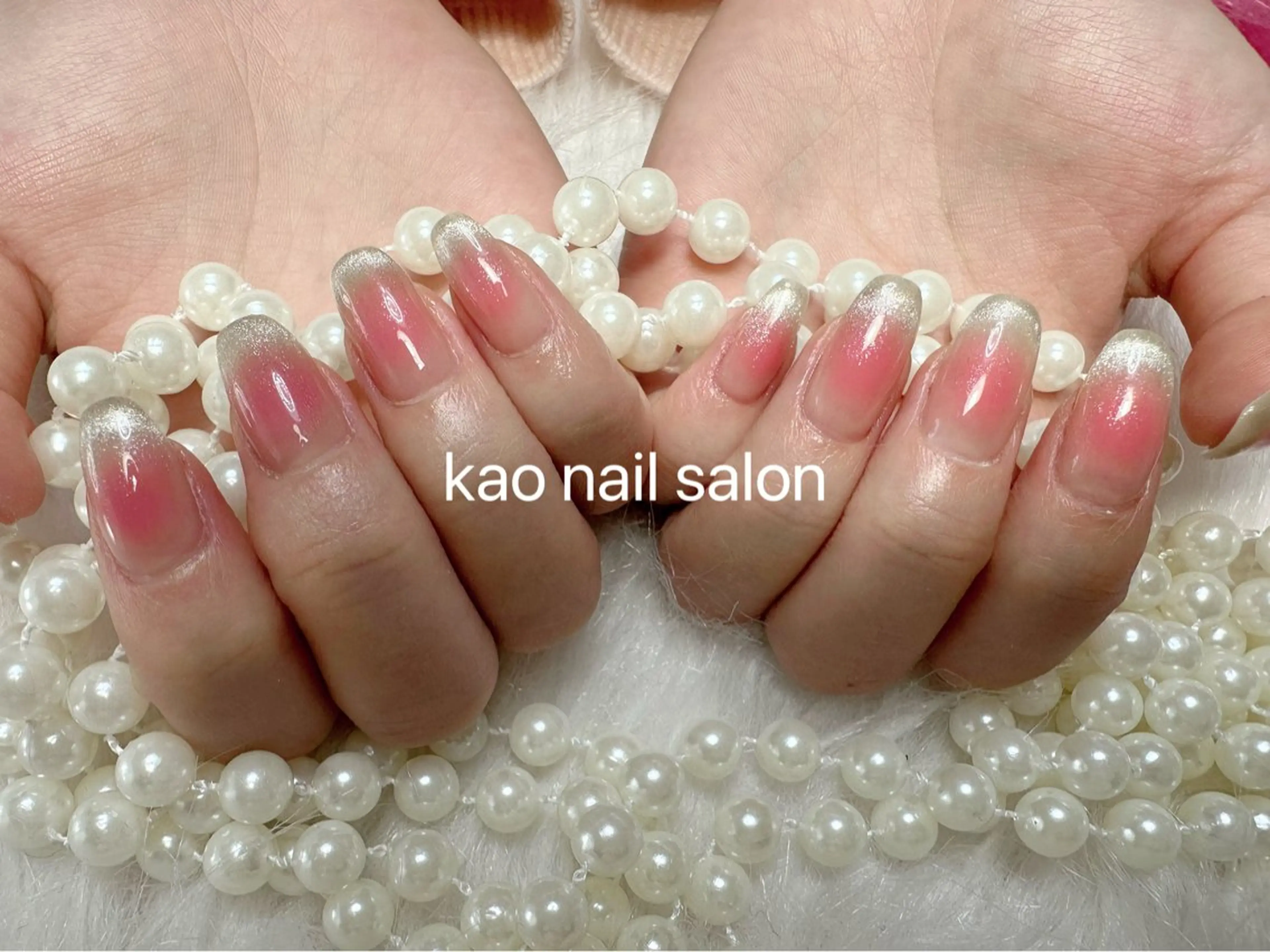 ネイル チークネイル 長さ出し フレンチネイル ジェルネイル ガラスフレンチ ハンドネイル kao nail マグネット/長さだしのネイルデザイン