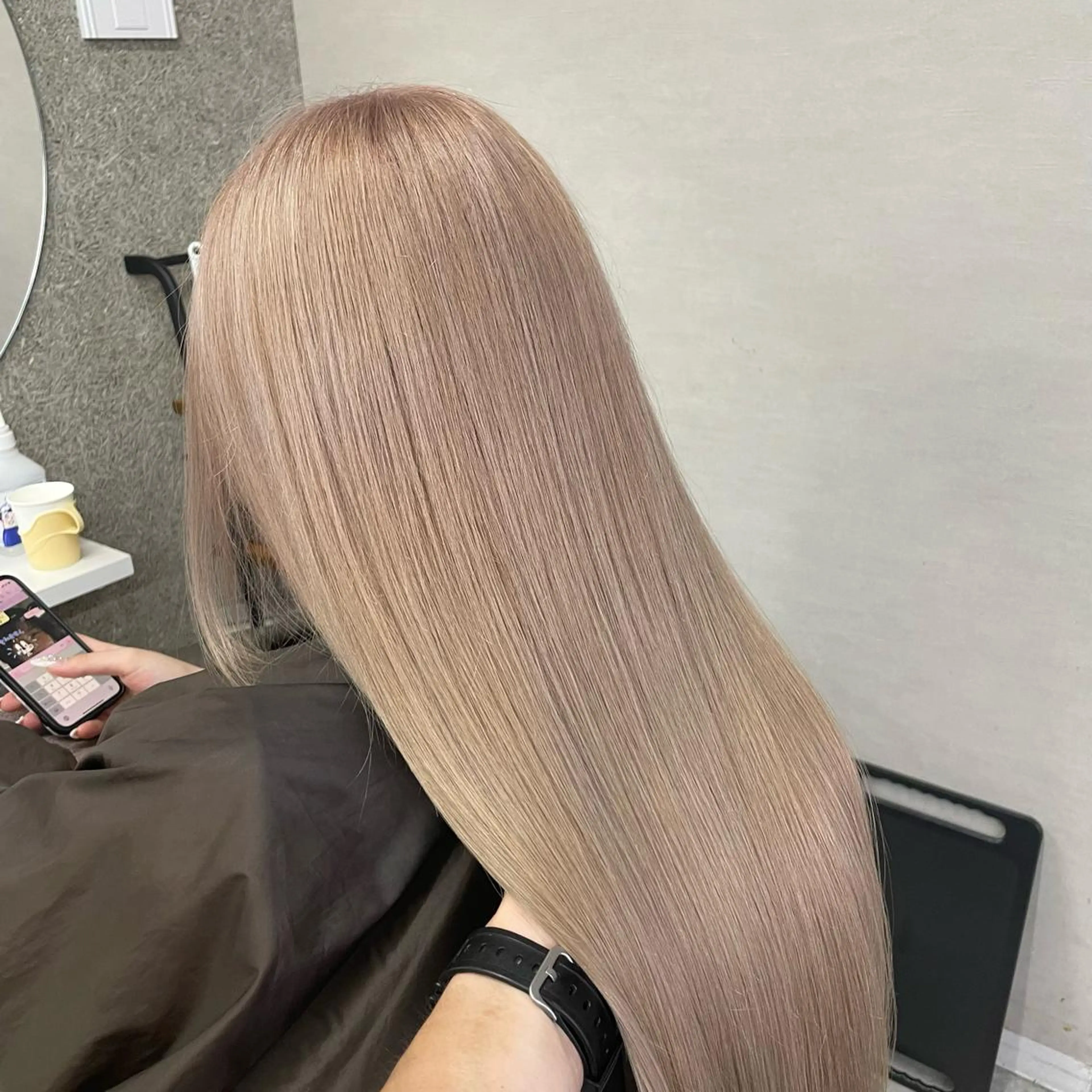 ロング カラー ヘアカラー トリートメント Lull1人美容室 バレイヤージュのヘアスタイル