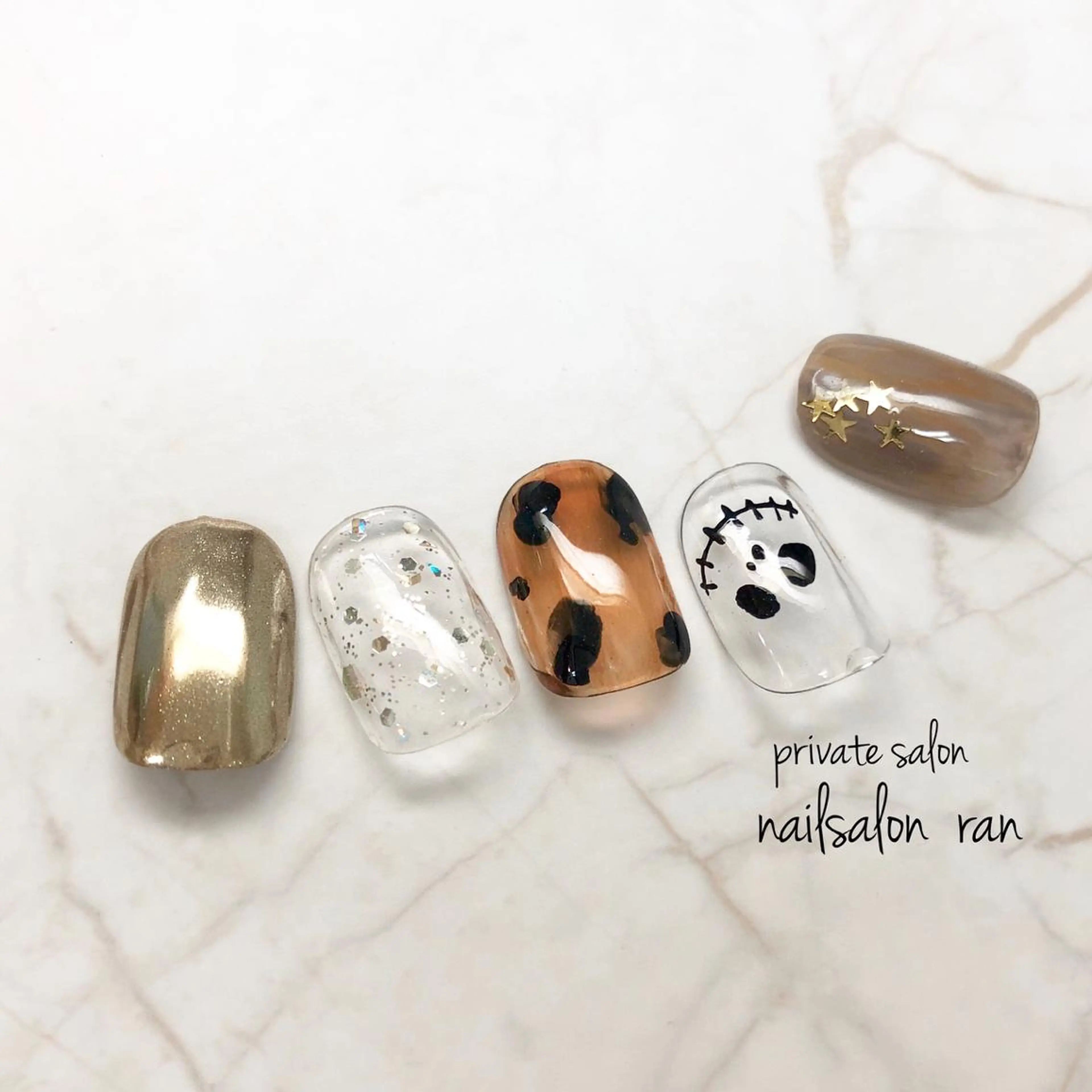 ネイル アートネイル ハロウィン 持ち込み nailsalon ranのネイルデザイン
