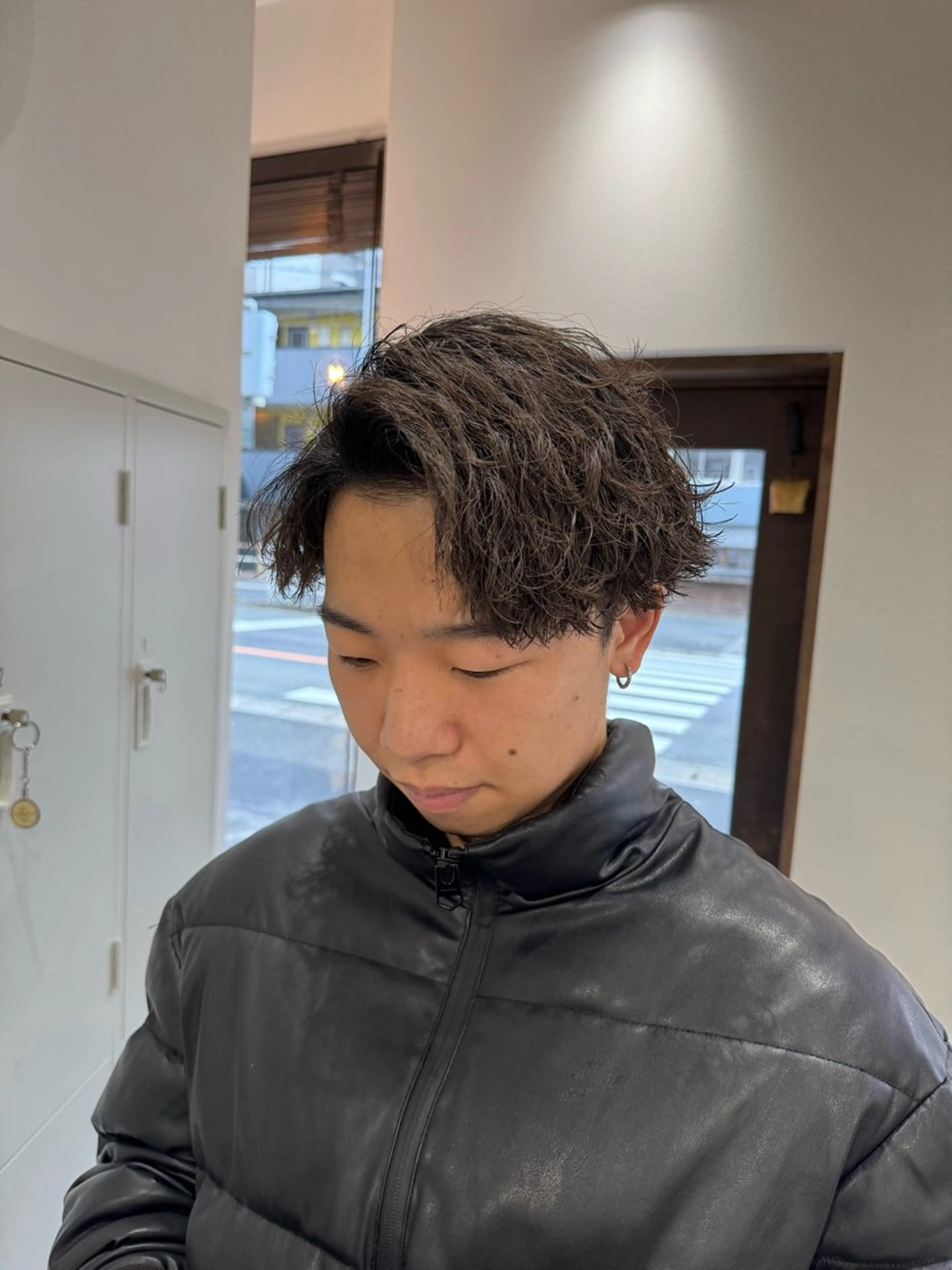 パーマ メンズ 平尾/艶カラー/ アッシュ系/中川誠大のヘアスタイル