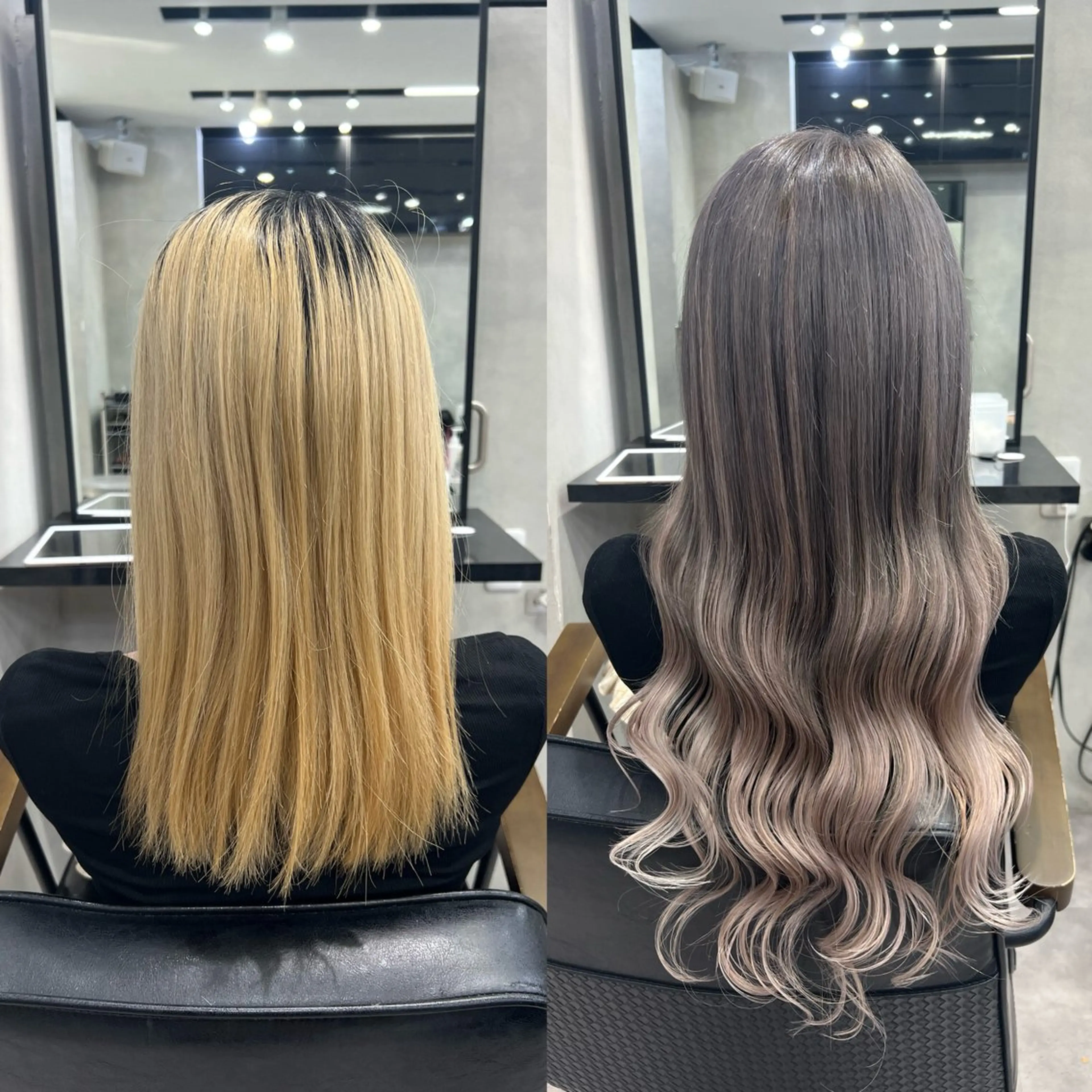 ロング カラー ヘアアレンジ シールエクステ アッシュ バレイヤージュ ベージュカラー 黒髪 カット ヘアカラー エクステ ar+ ❤︎ maiのヘアスタイル