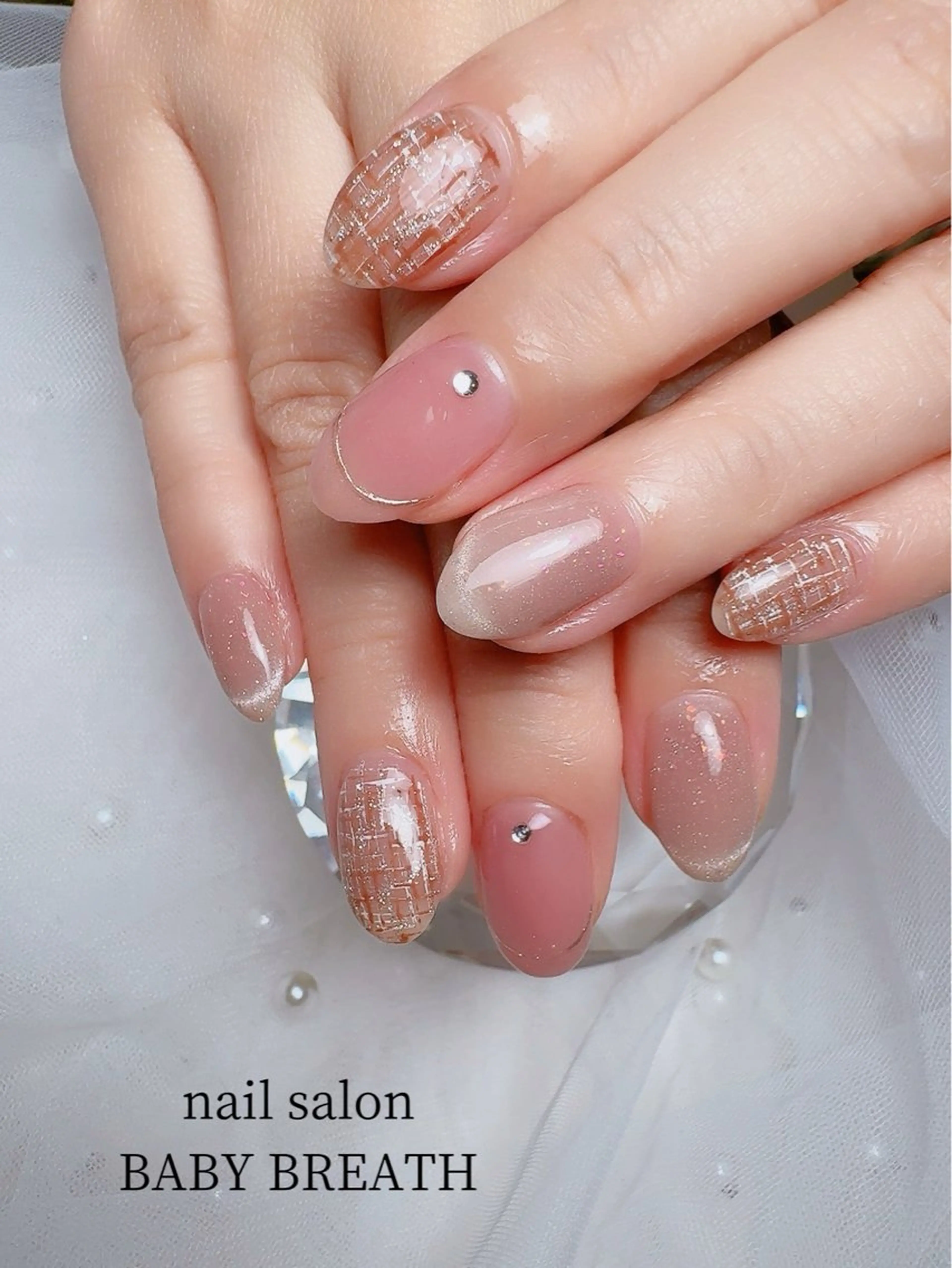 ネイル アートネイル フラッシュネイル フットネイル グラデーション ラメ(グリッター) ハンドネイル BABY BREATH所属・y natsumiのネイルデザイン