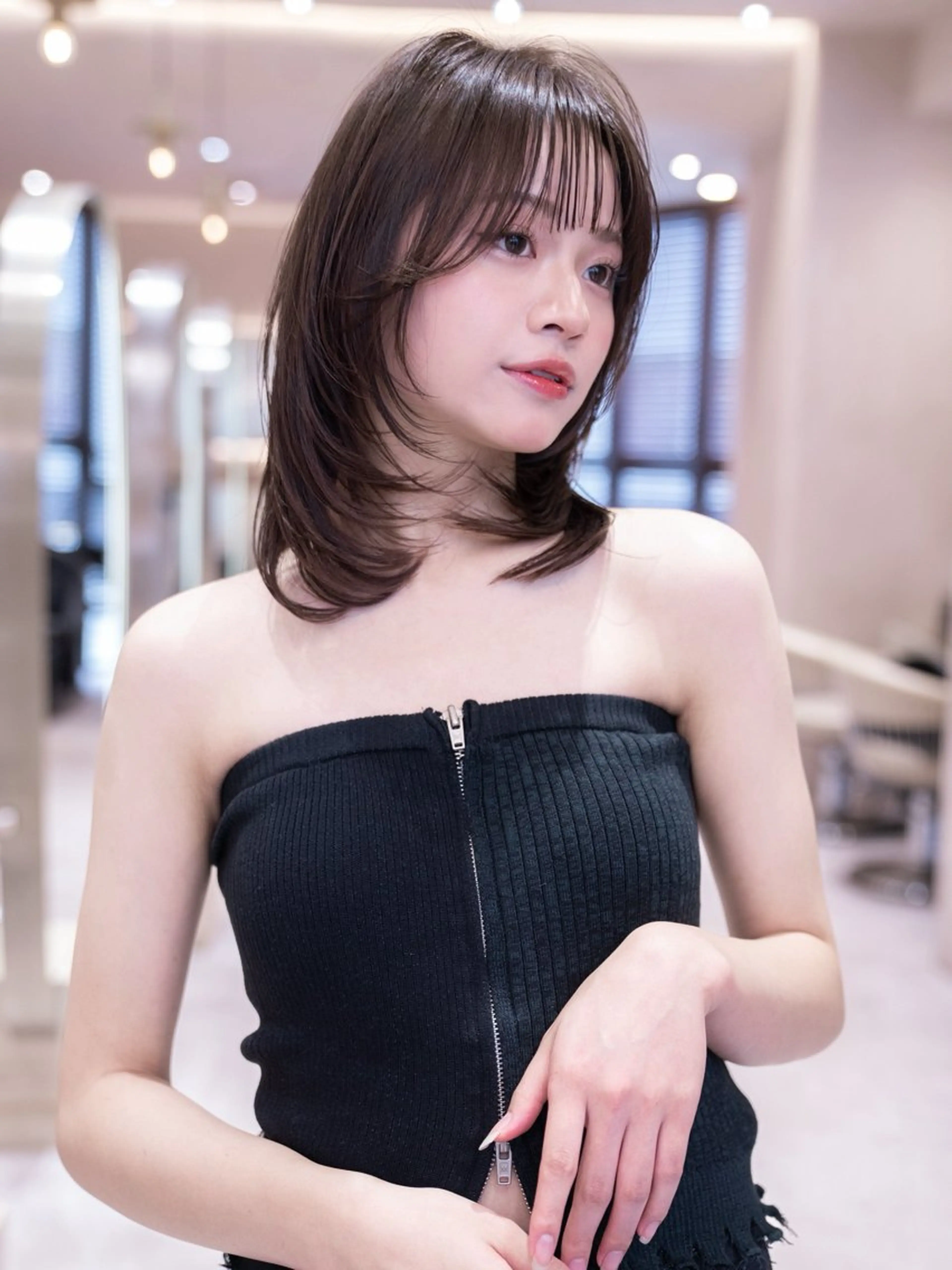 ミディアム シャドウパーマ/新宿 /女子パーマ/和真のヘアスタイル