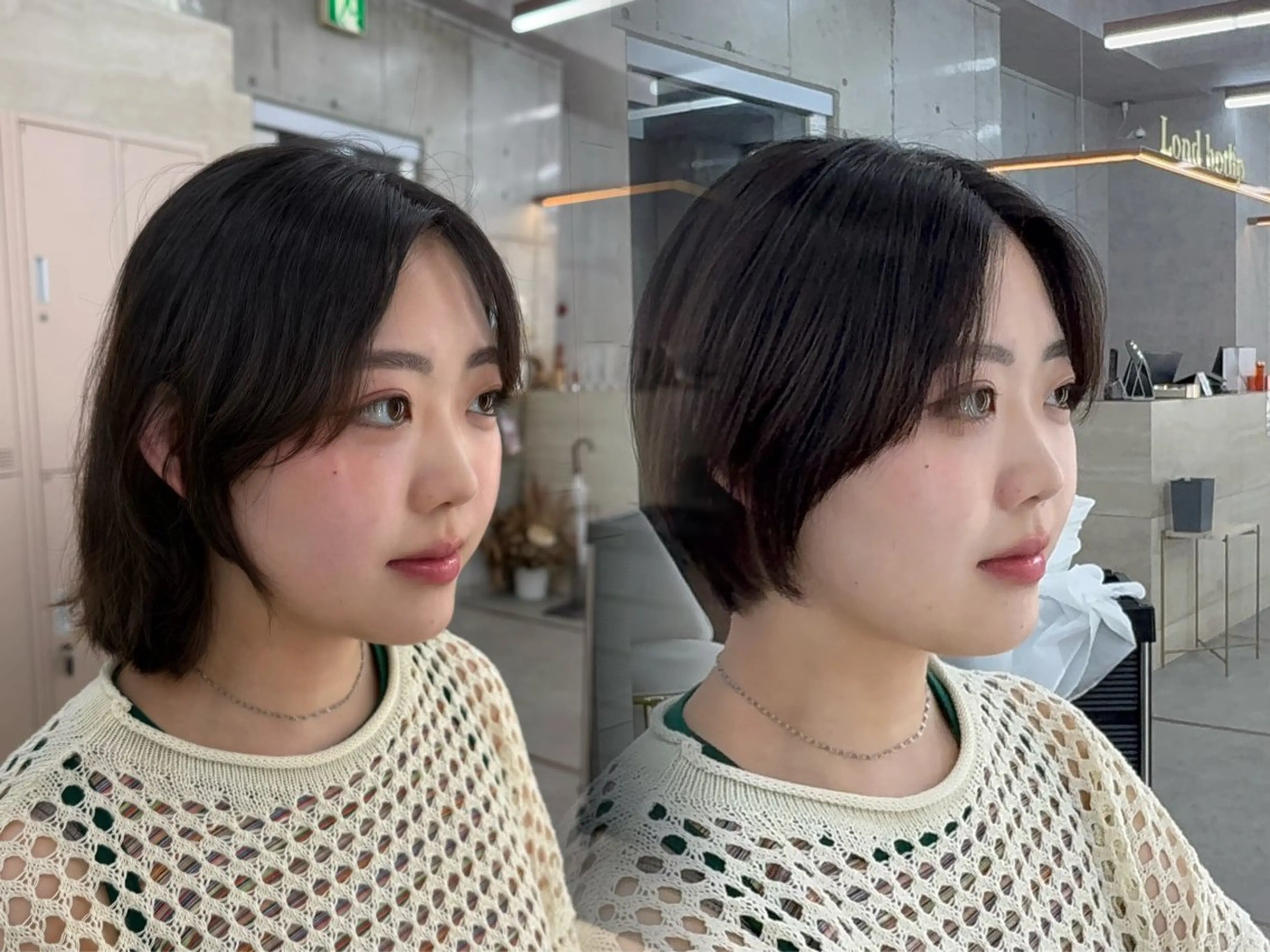 ショート 髪質改善|透明 感カラー🩵レイヤーのヘアスタイル