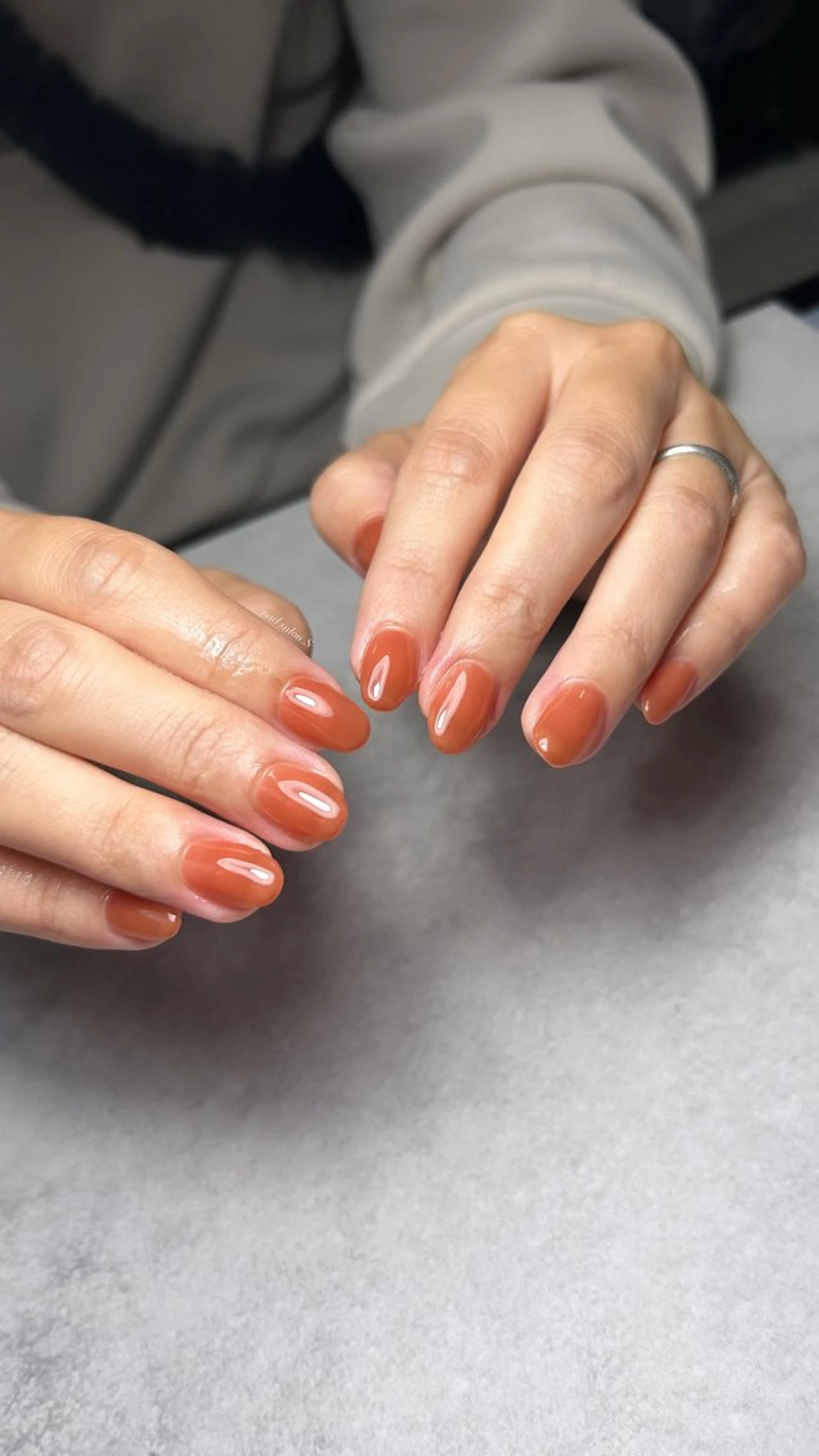 ネイル ジェルネイル 韓国ネイル オフィスネイル ワンカラーネイル ショートネイル ハンドネイル 関山 志乃のネイルデザイン