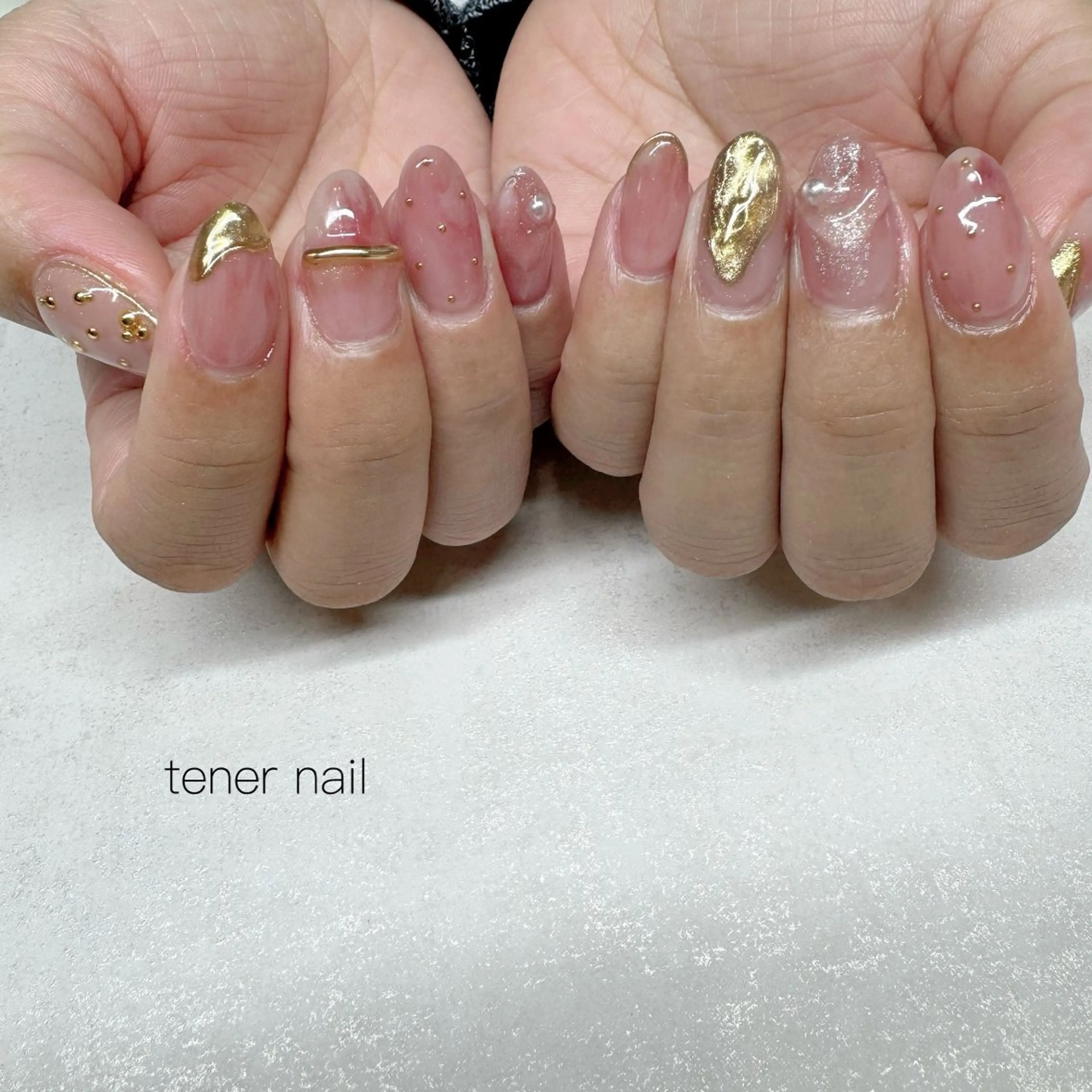 ネイル ニュアンスネイル ピンク ハンドネイル テネルネイル tener nailのネイルデザイン