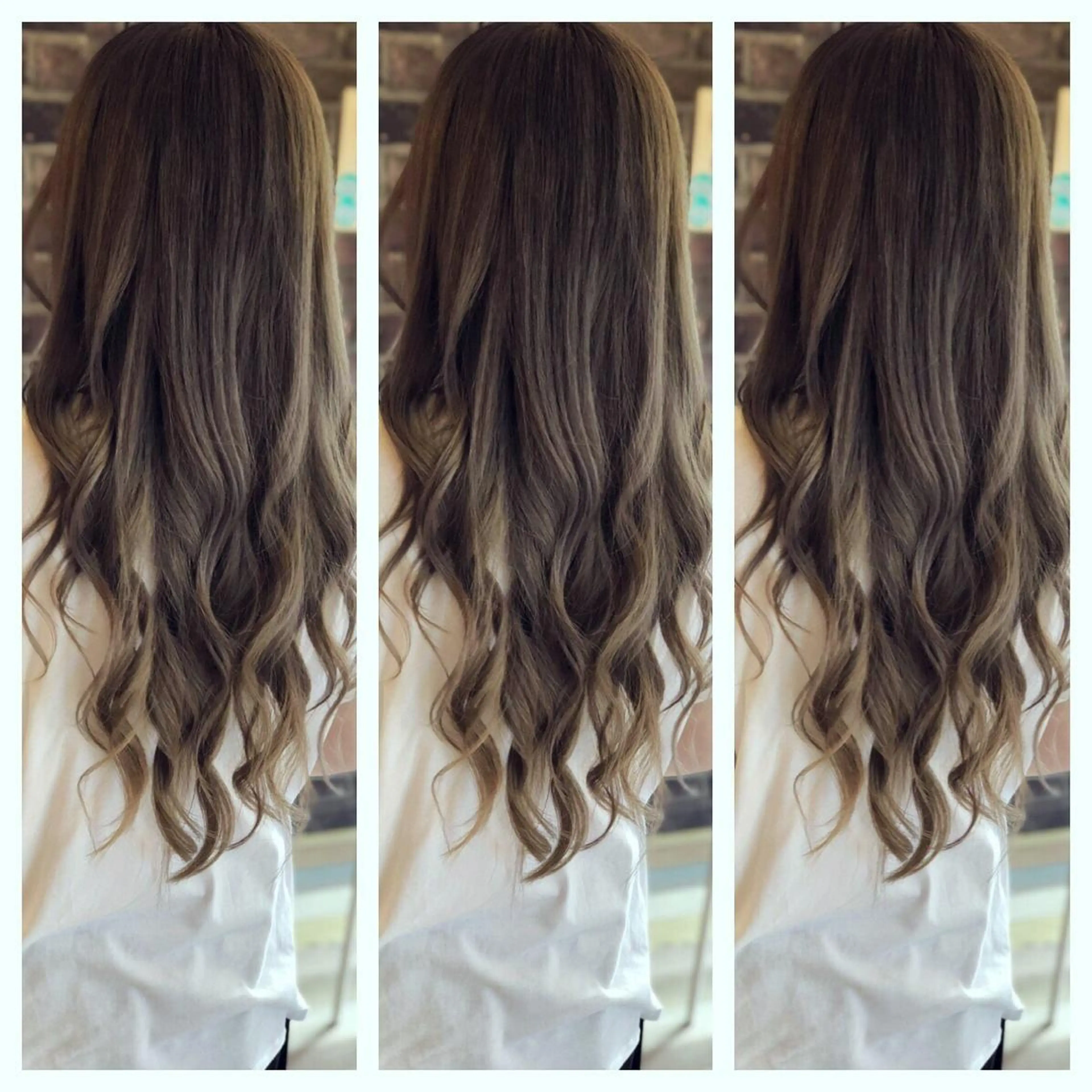 ロング カラー パーマ アッシュ バレイヤージュ ホワイトアッシュ レイヤーカット ヘアカラー ✖️リーアキト LEEAKITO✖️のヘアスタイル