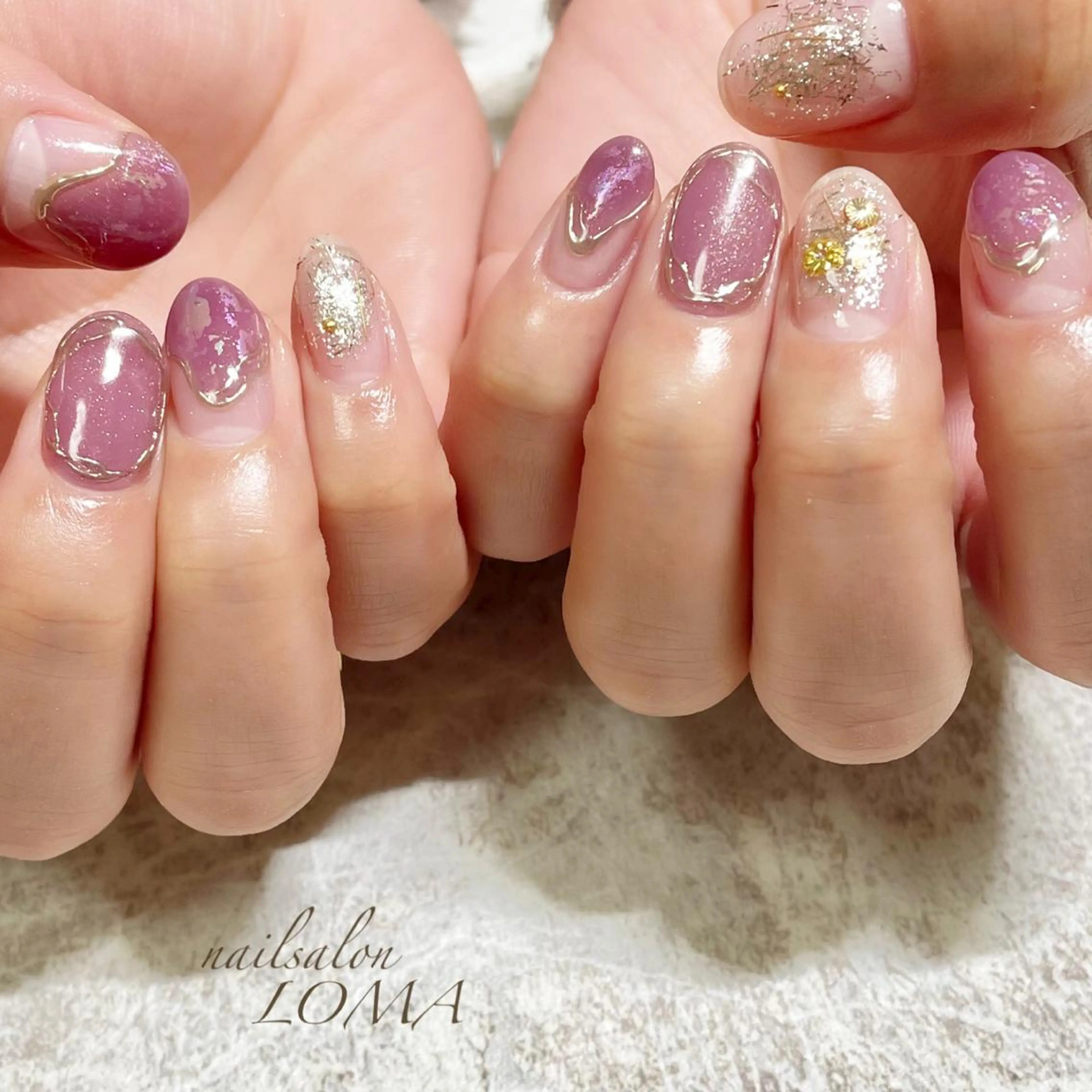 ネイル パープル ハンドネイル ハンドケア m-nail所属・m-nail 🌙minamiのネイルデザイン