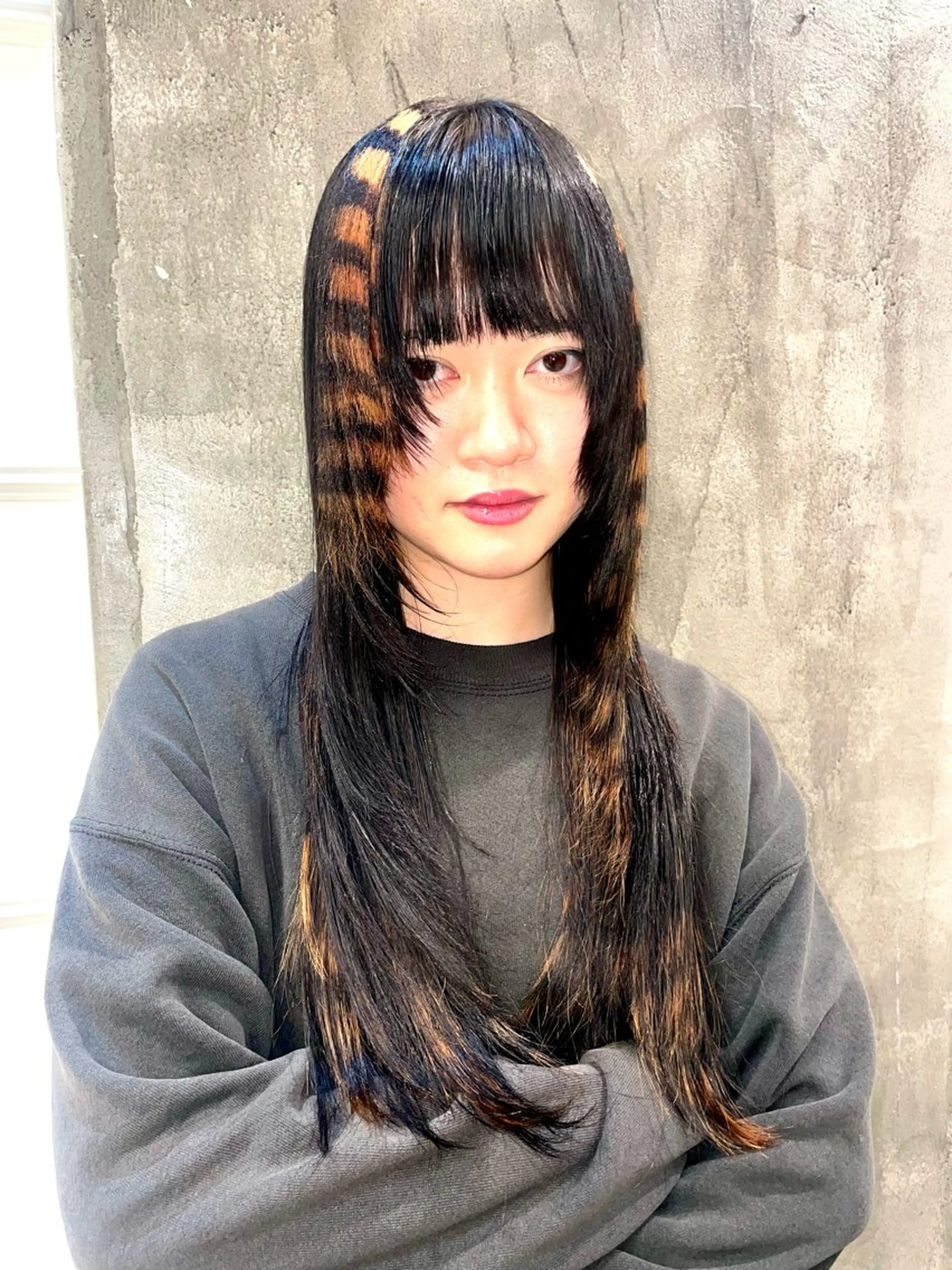 ミディアム カラー カット ヘアカラー トリートメント デザインカラー⭐︎★ 🐆hyo🐆のヘアスタイル