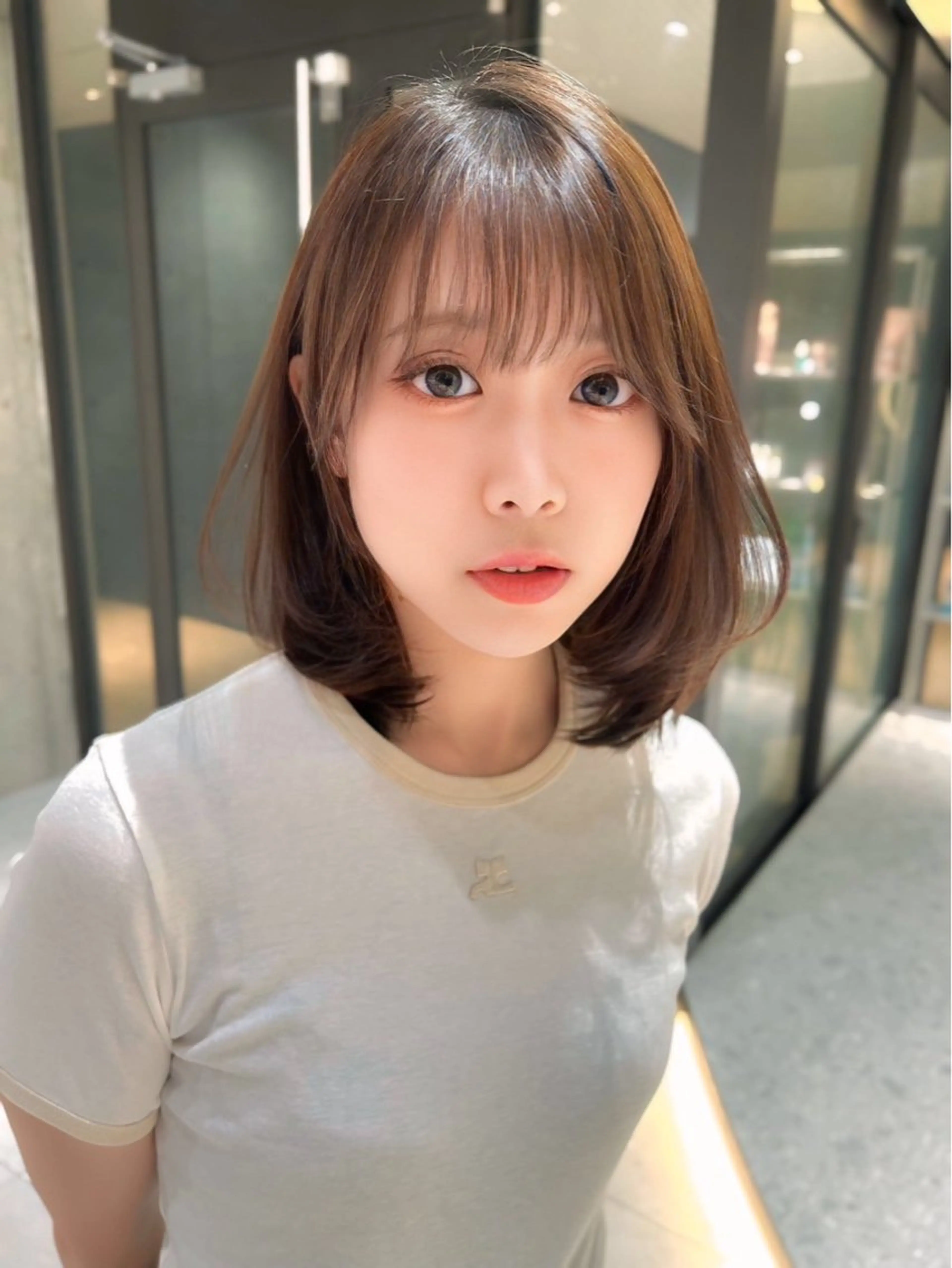 ミディアム カラー カット ヘアカラー トリートメント Lond mare レイヤーカット/韓国のヘアスタイル