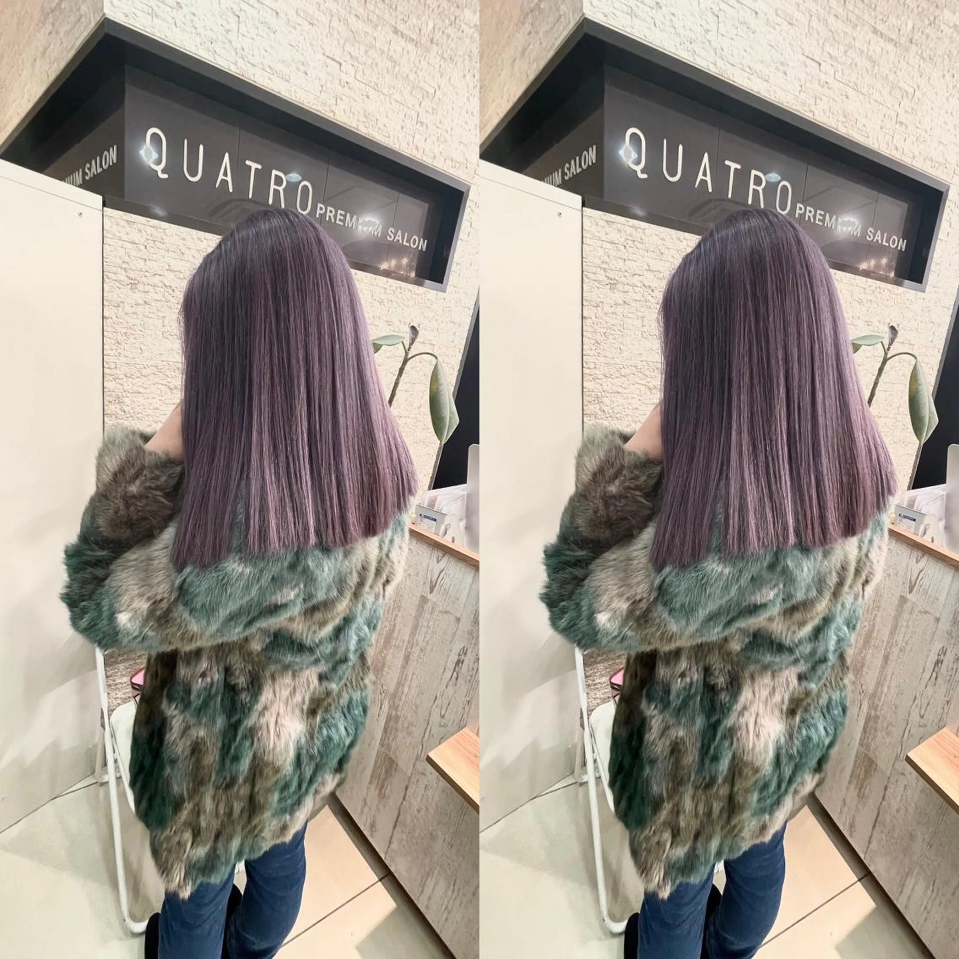 ミディアム カット ヘアカラー トリートメント Y Uのヘアスタイル