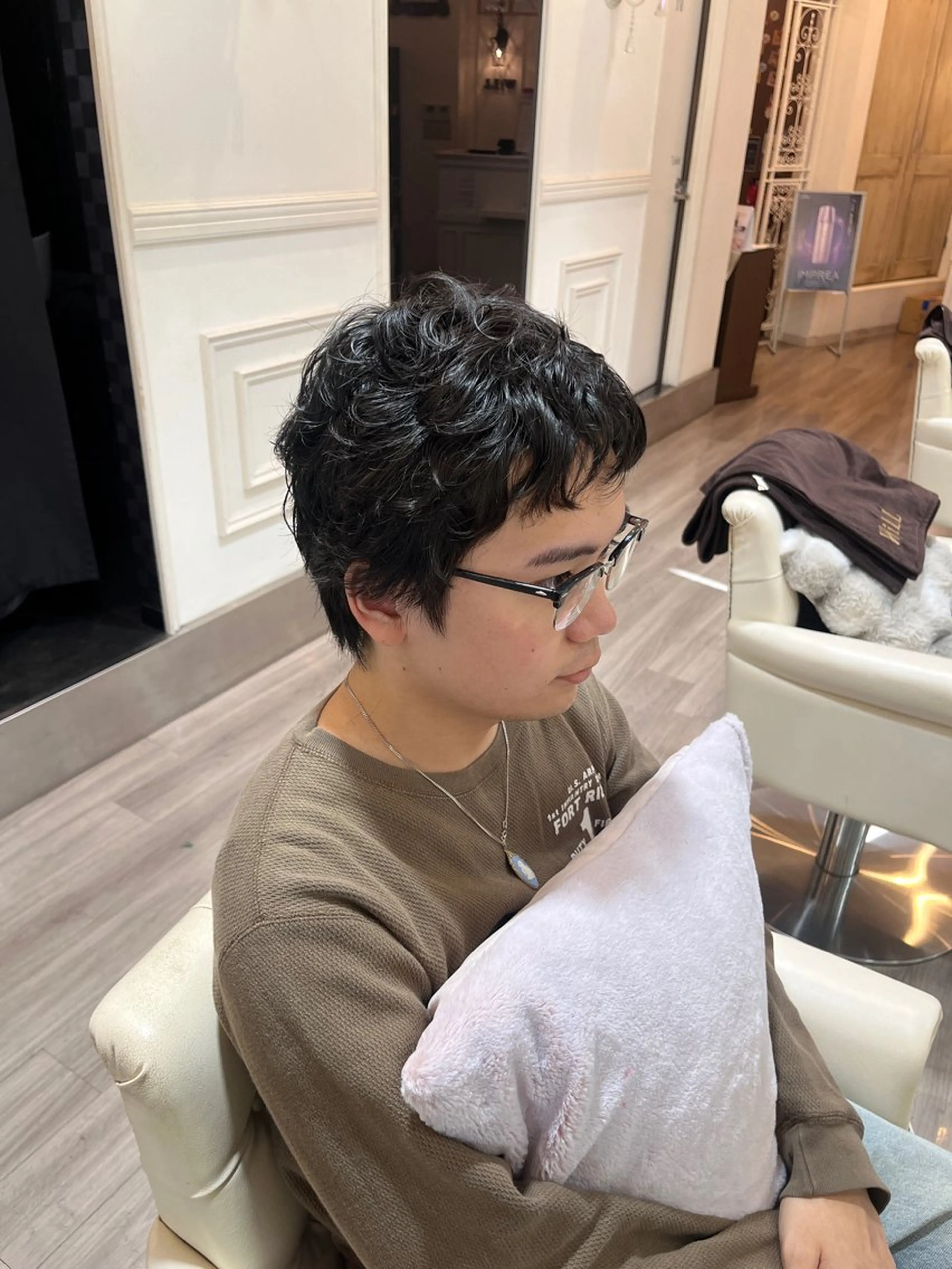 ショート パーマ メンズ パーマ 4月オーディション 目前/荒堀 結香のヘアスタイル