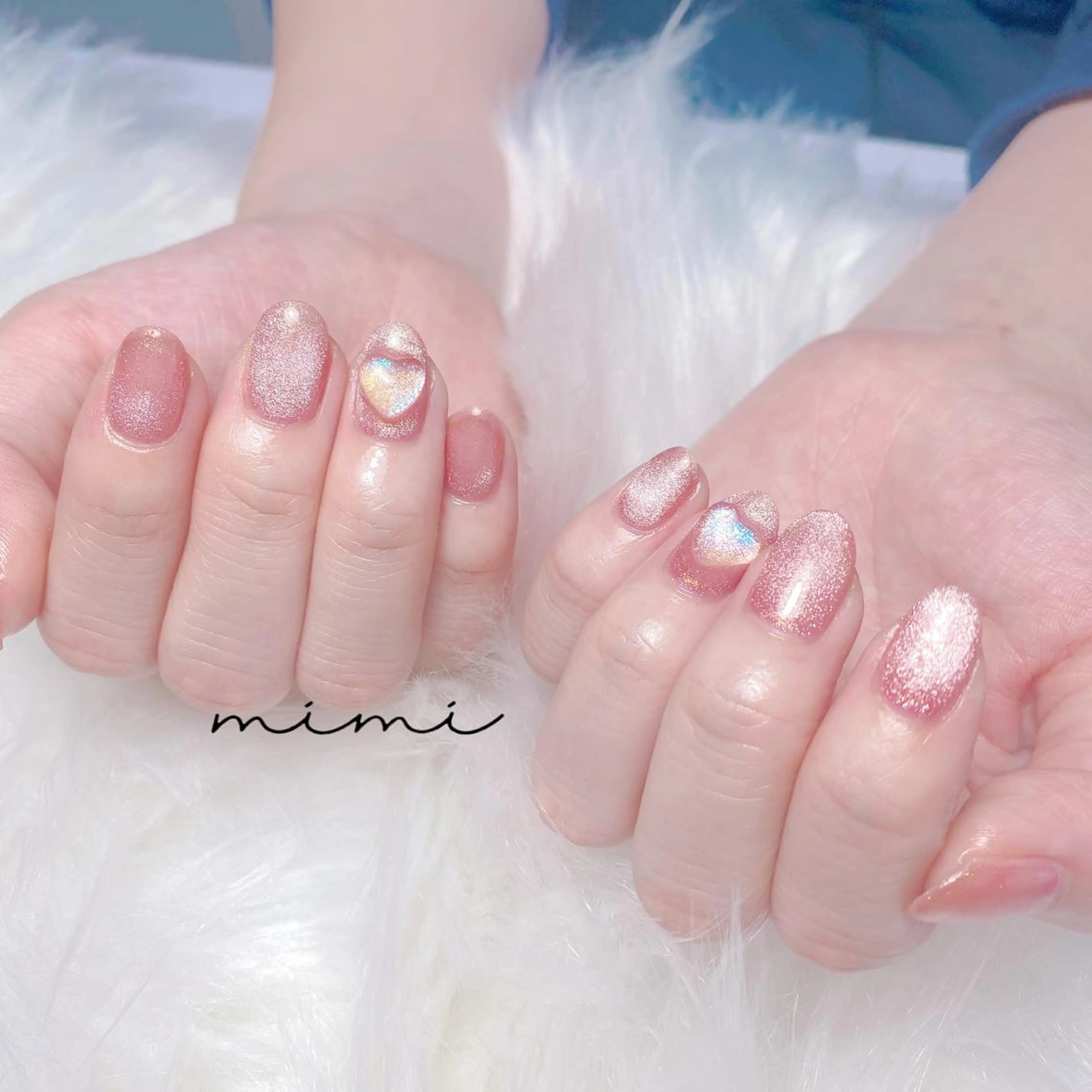 ネイル ハート ワンカラーネイル ハンドネイル nail salon Soraのネイルデザイン