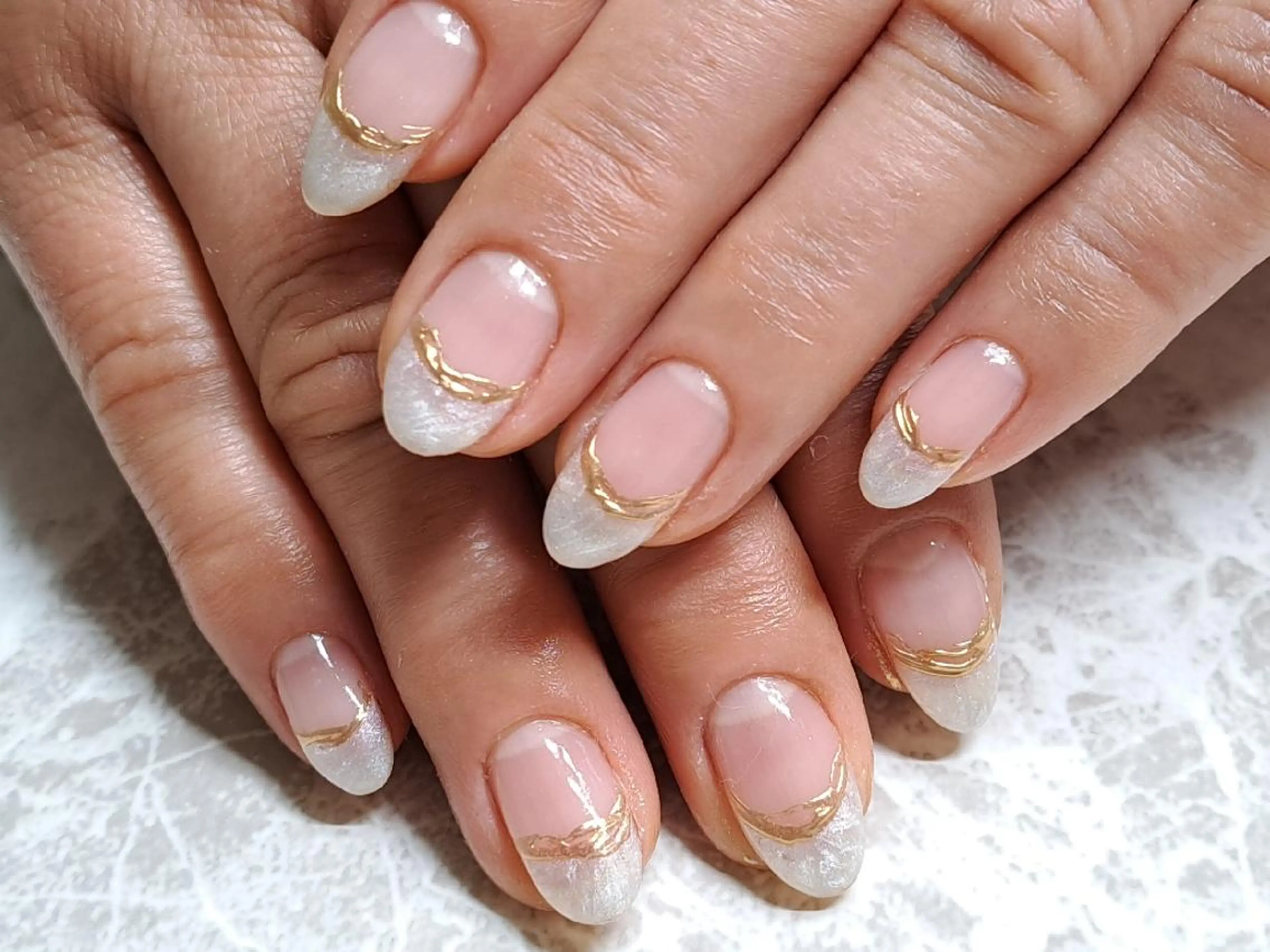 ネイル フレンチネイル ブライダルネイル Lupinus ルピナスのネイルデザイン