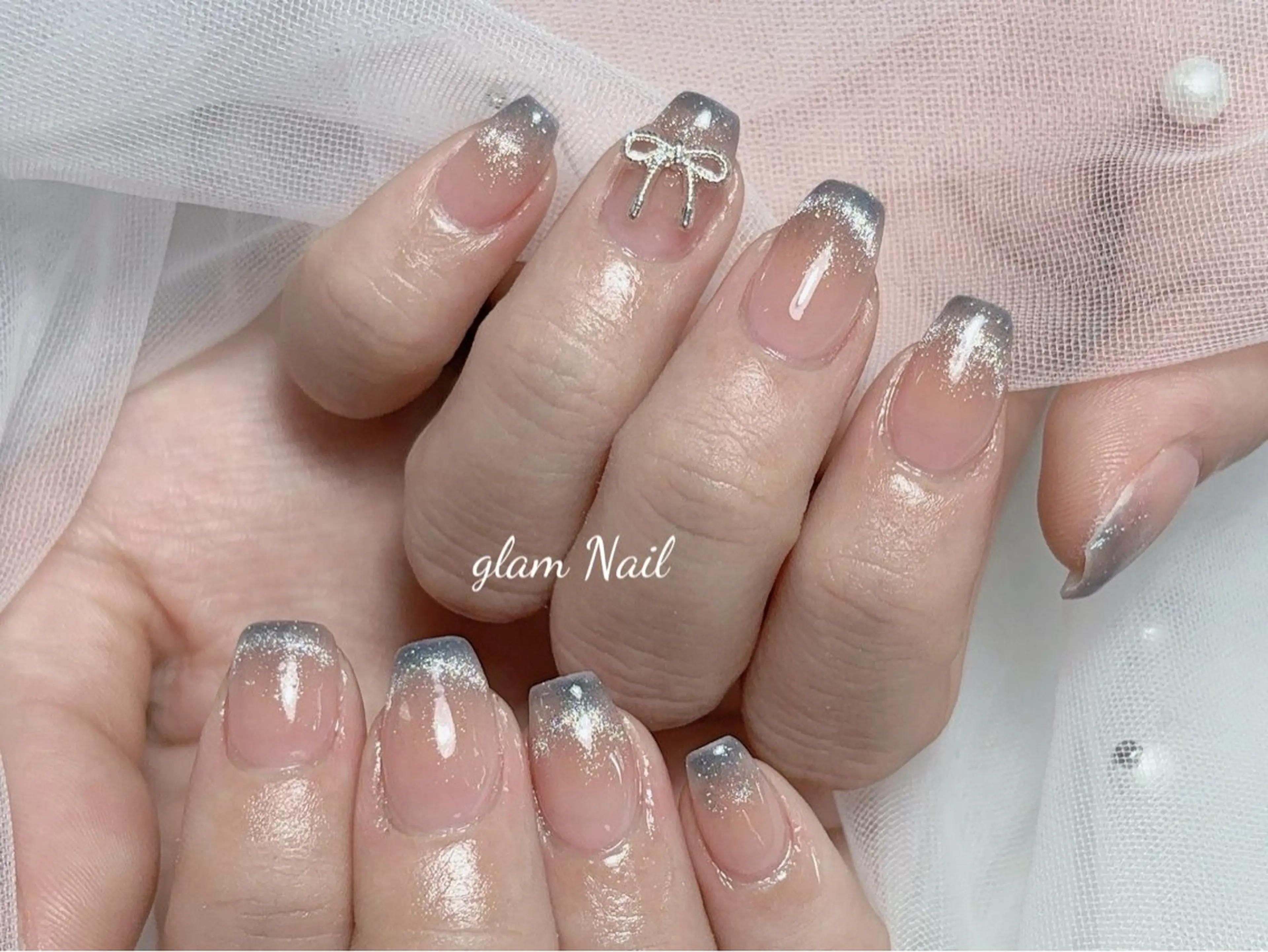 ネイル ハンドネイル エツメ💅 長さだし🎀デザインのネイルデザイン