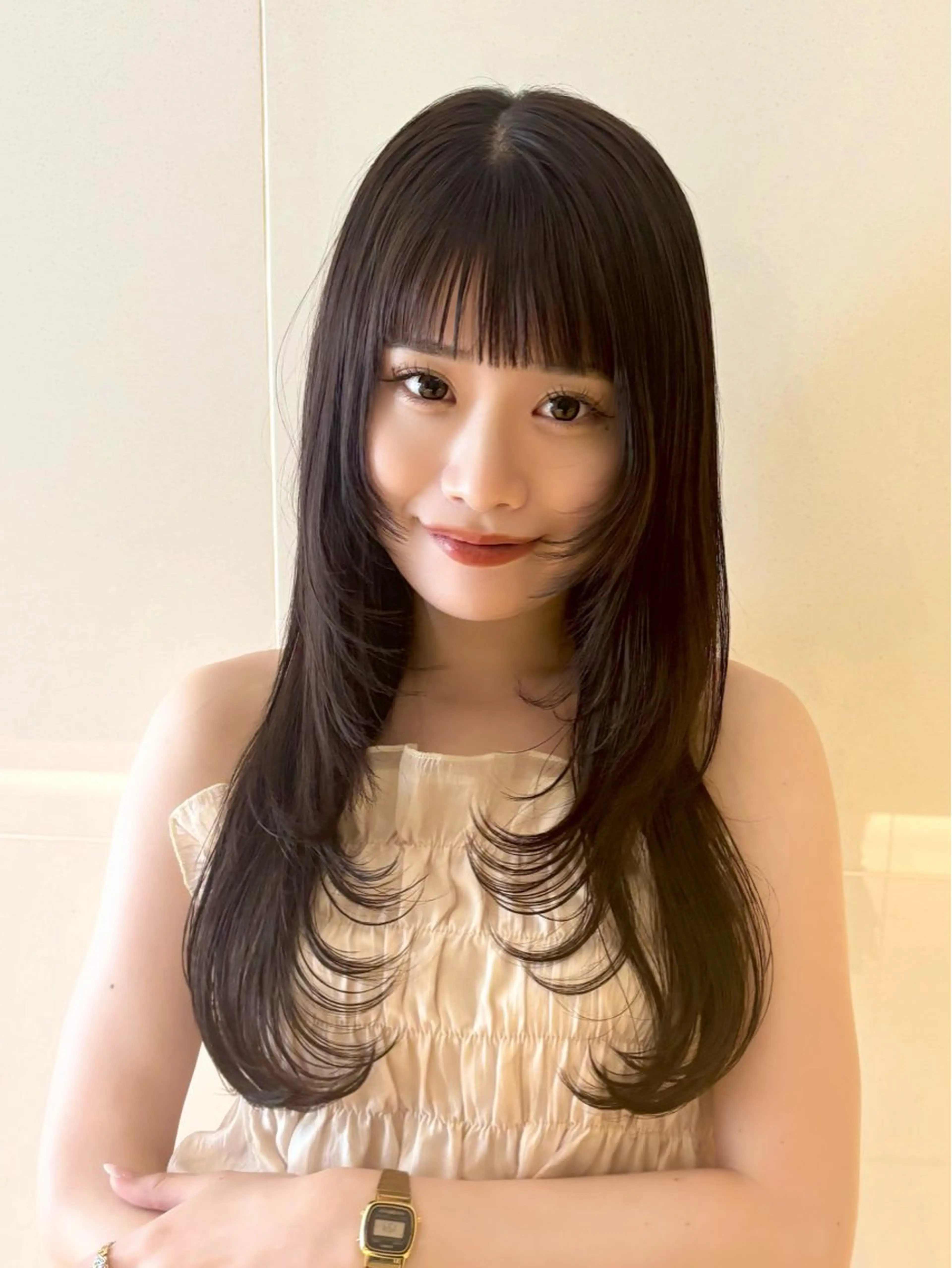 ロング ハッシュカット レイヤーカット 似合わせカット トリートメント カット トリートメント Ayano‪‪🎀似 合わせ×透明感🎀のヘアスタイル