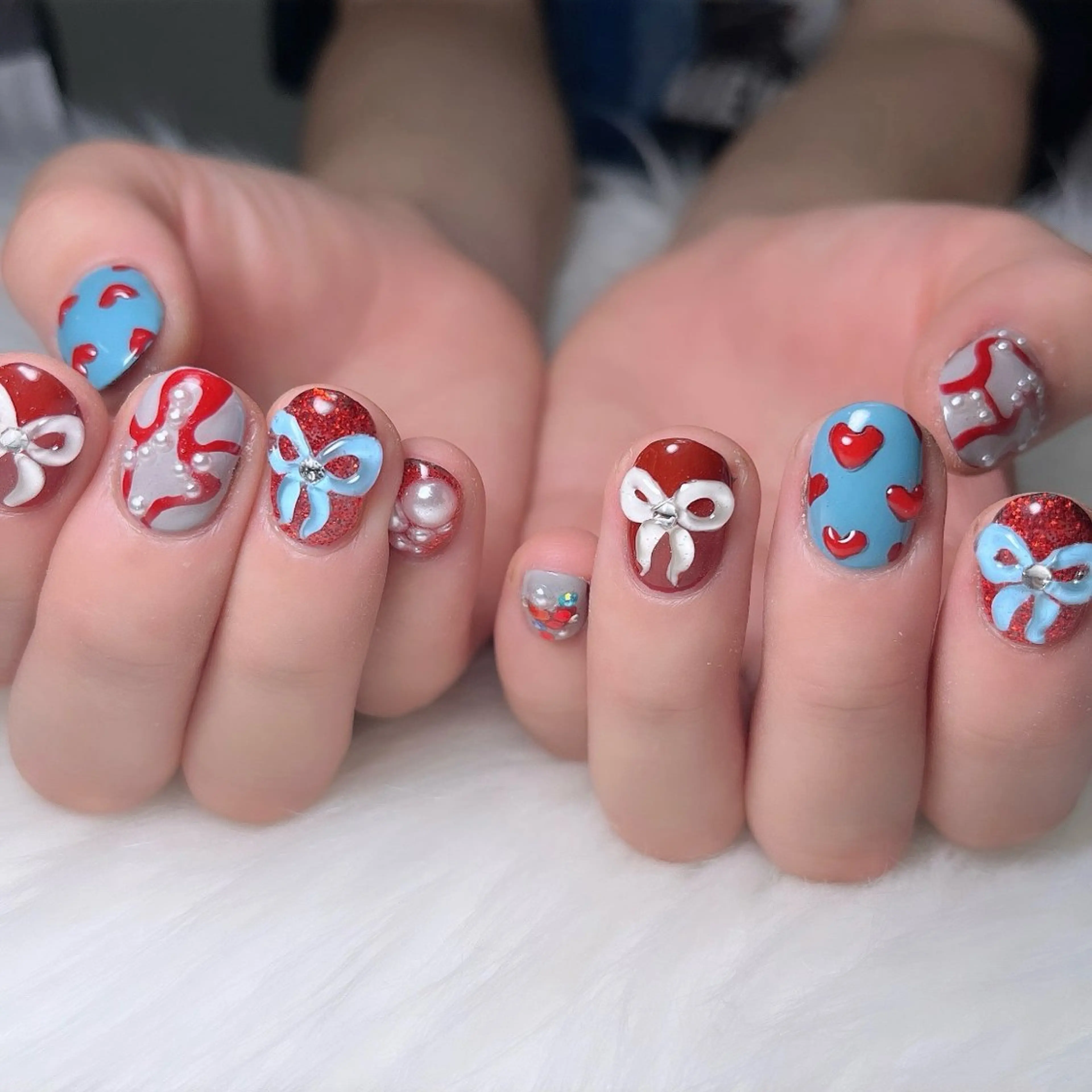 ネイル アートネイル キラキラネイル 韓国ネイル ラメ(グリッター) ロングネイル ハンドネイル 🐕‍🦺Yappy 💗A-tanのネイルデザイン