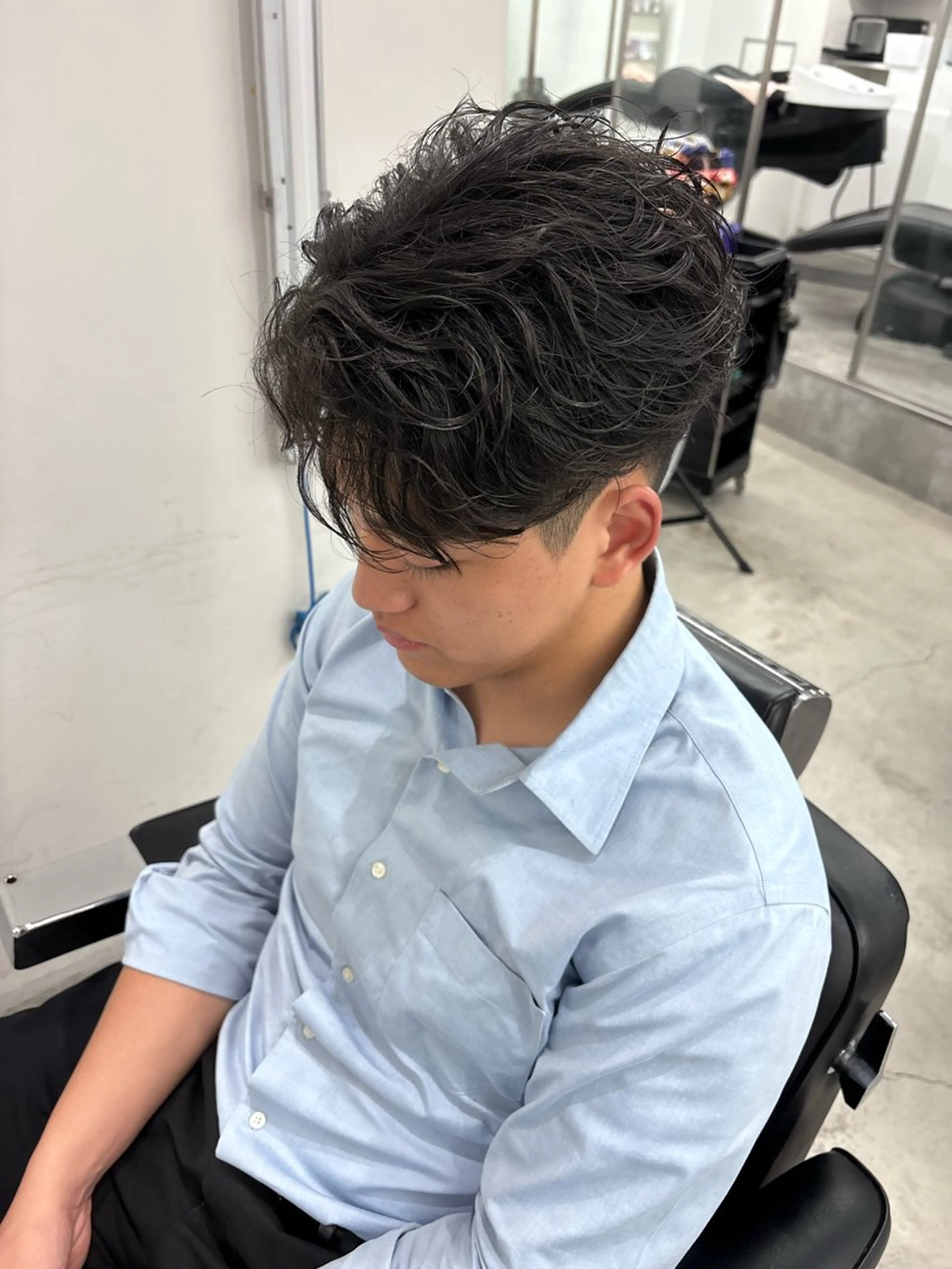 パーマ メンズ フェザーパーマ メンズパーマ カット パーマ 土岐 仁/メンズ専門 パーマ特化美容師🌀のヘアスタイル