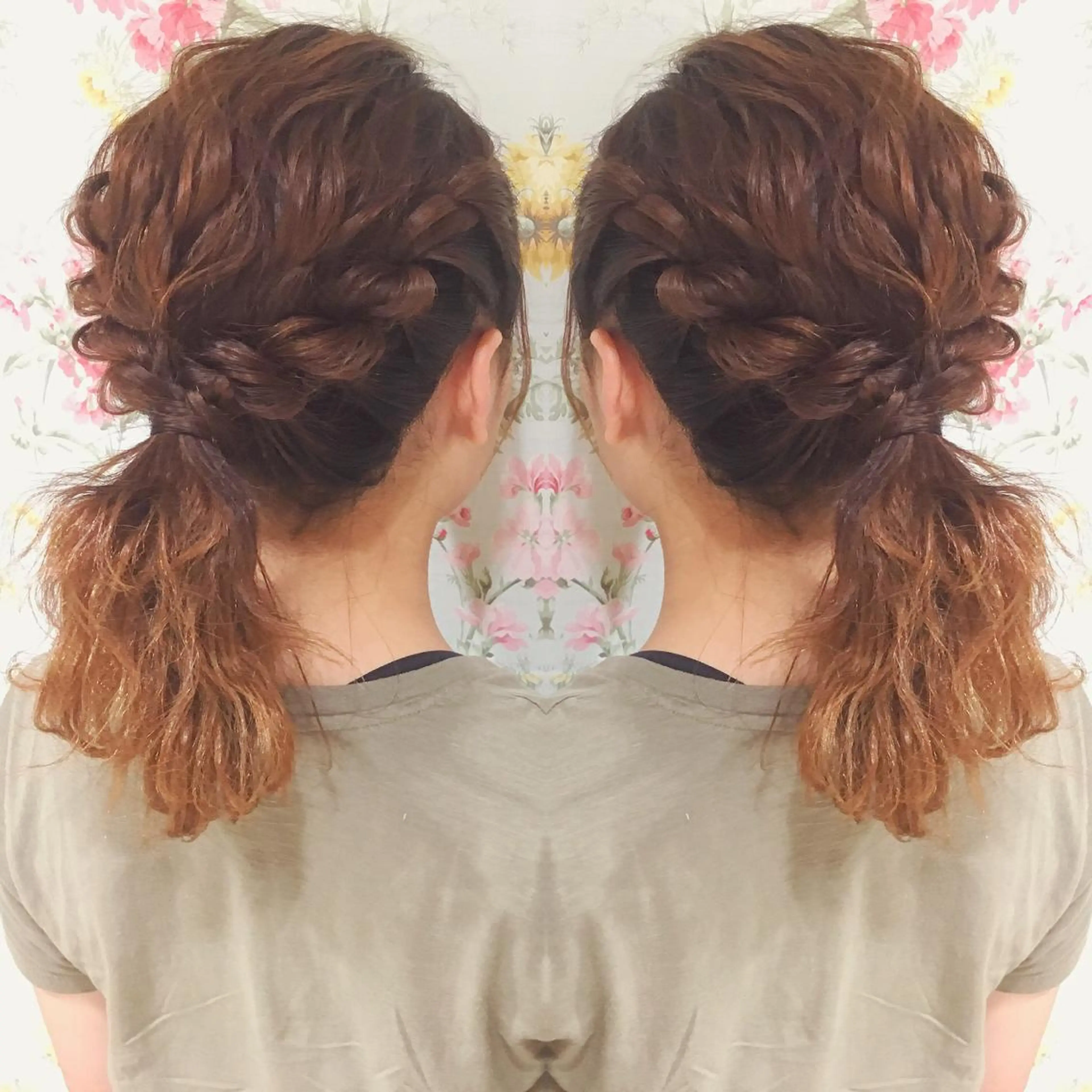 ミディアム ヘアアレンジ ポニーテール ヘアセット 菊池 栄里奈のヘアスタイル