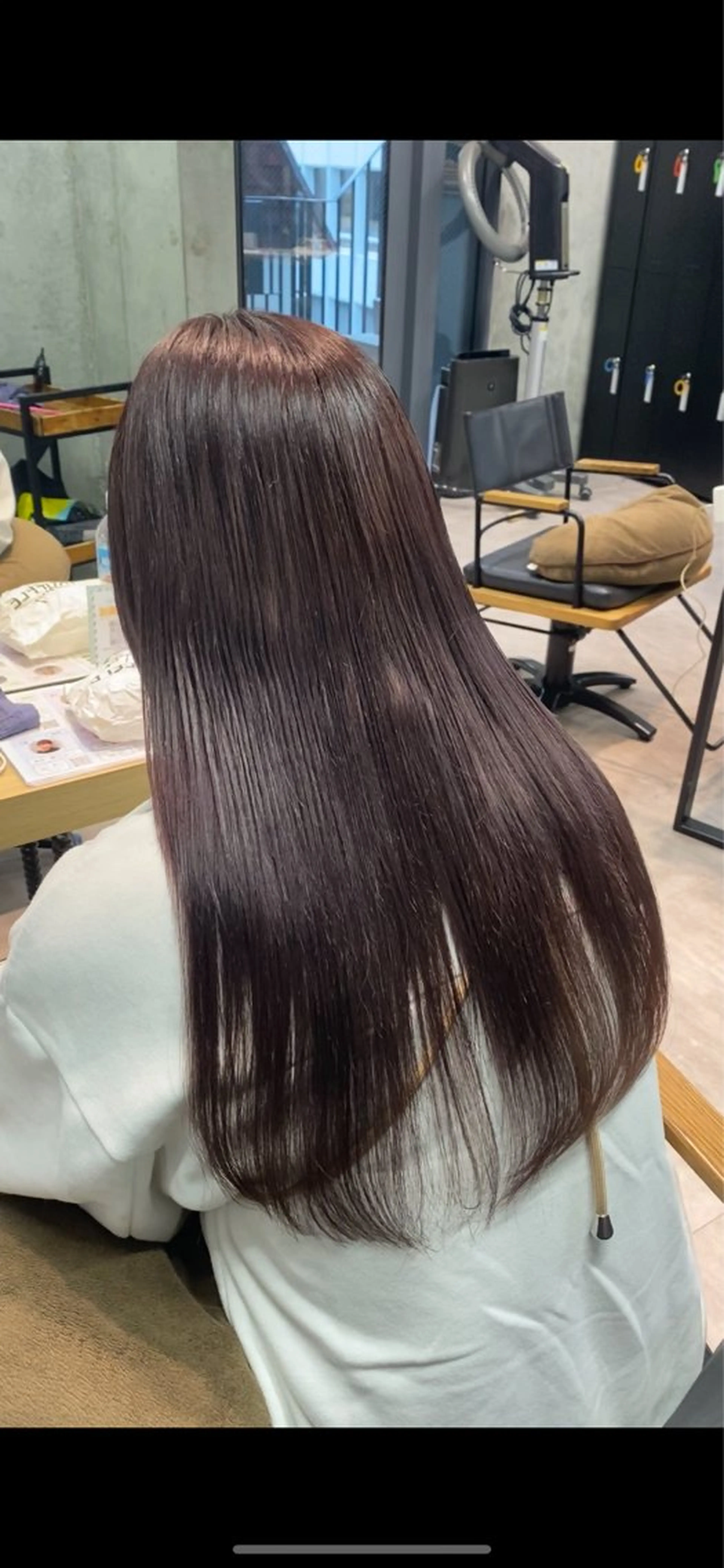 ロング 艶暖色カラー🍒 縮毛矯正ほののヘアスタイル