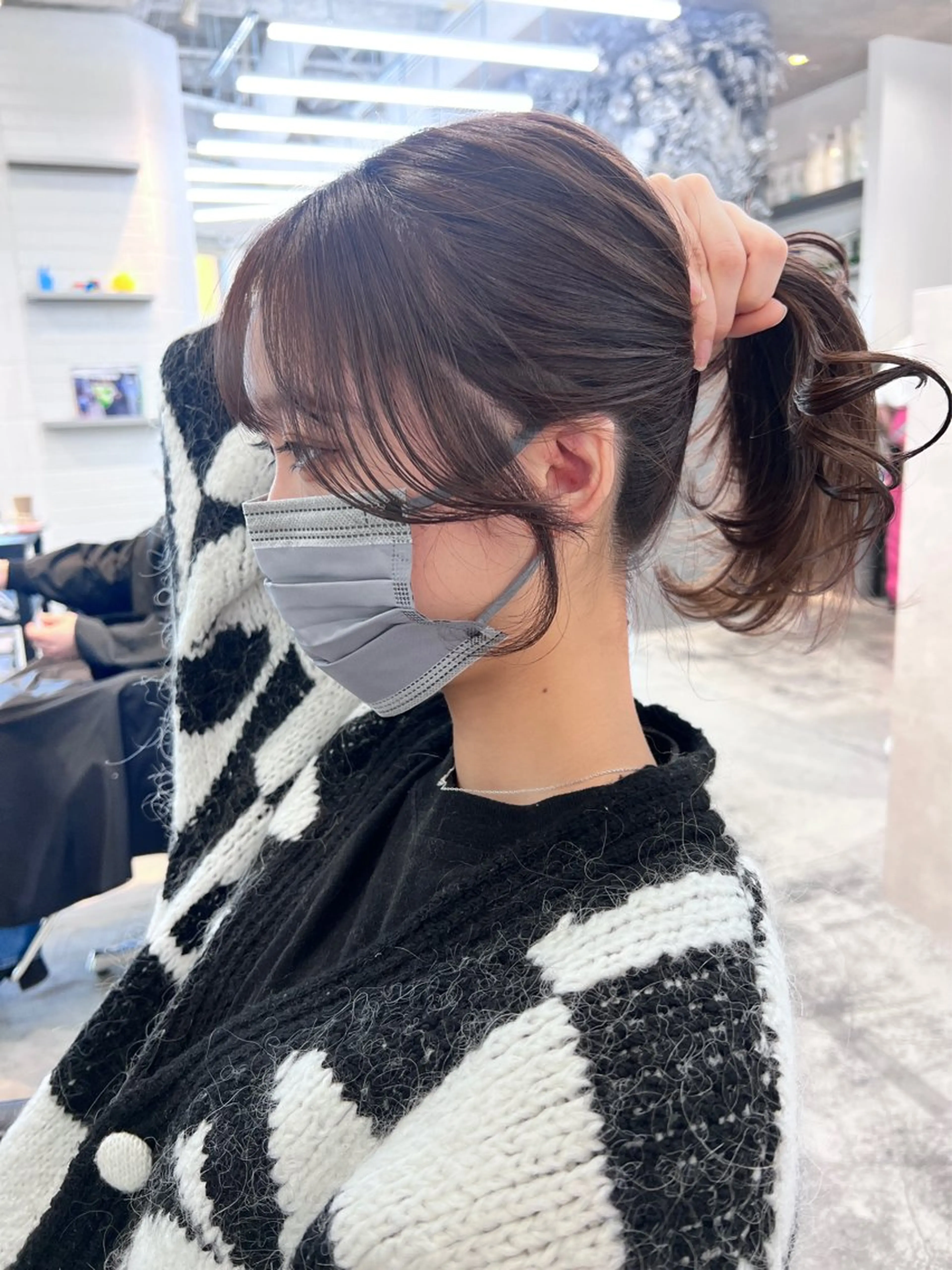 セミロング カラー ヘアアレンジ 顔周りカット 天神レイヤーカット No.1💖マユカのヘアスタイル