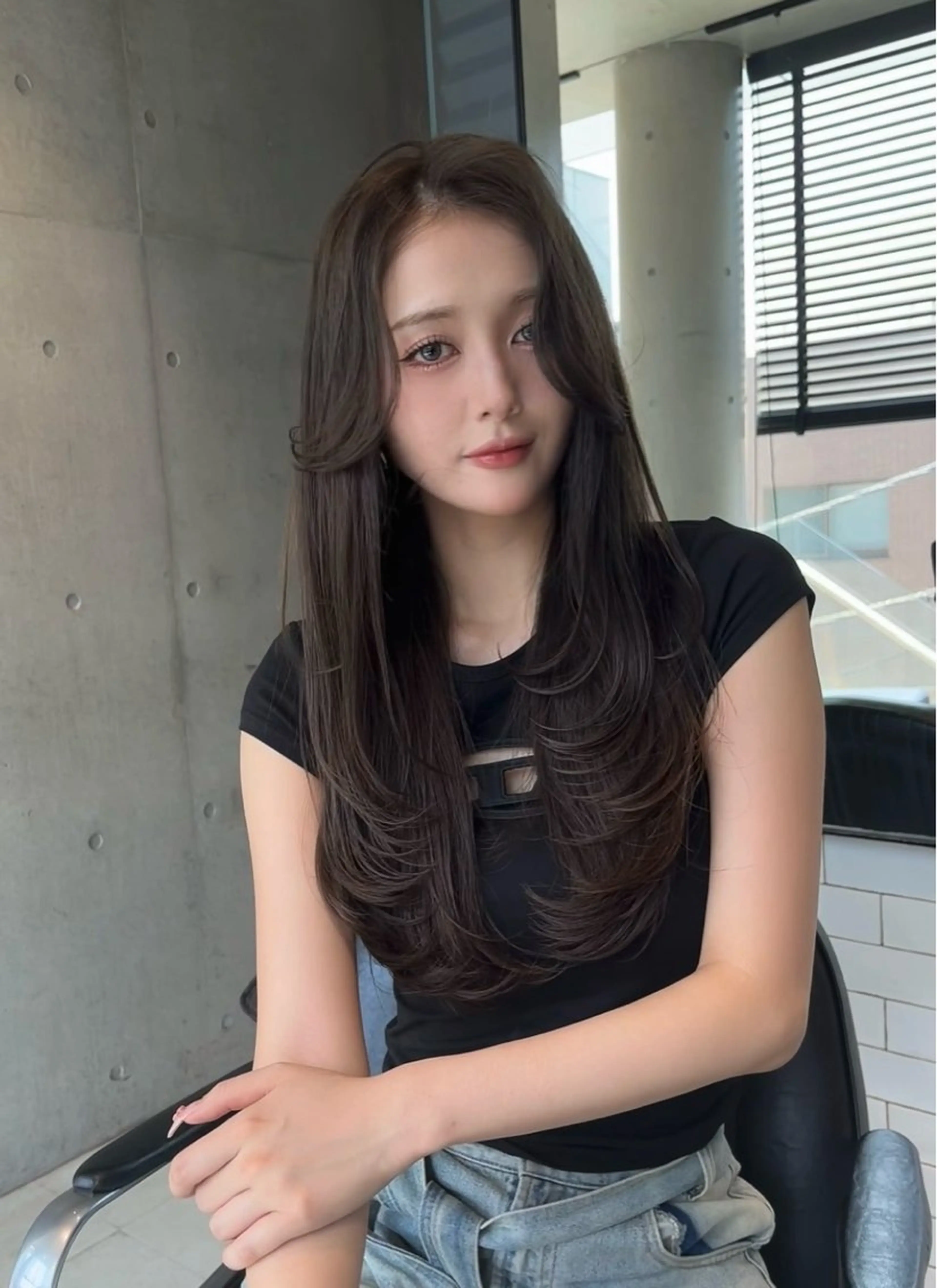 セミロング カラー カット ヘアカラー トリートメント 🌫️大人韓国ヘア 🌫️naoyaのヘアスタイル