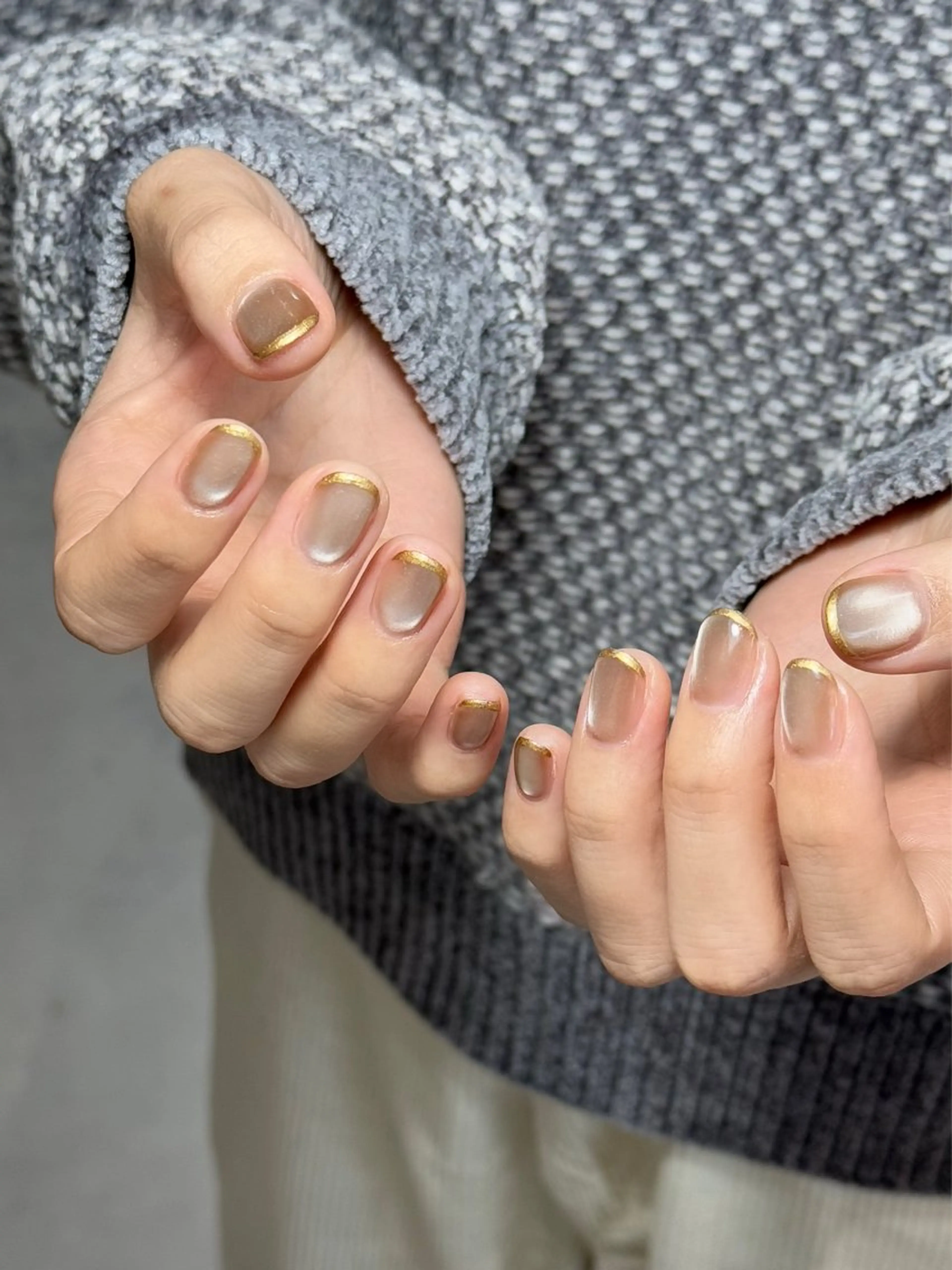 ネイル フレンチネイル マグネットネイル オフィスネイル MISATO ネイリスト福岡/薬院のネイルデザイン