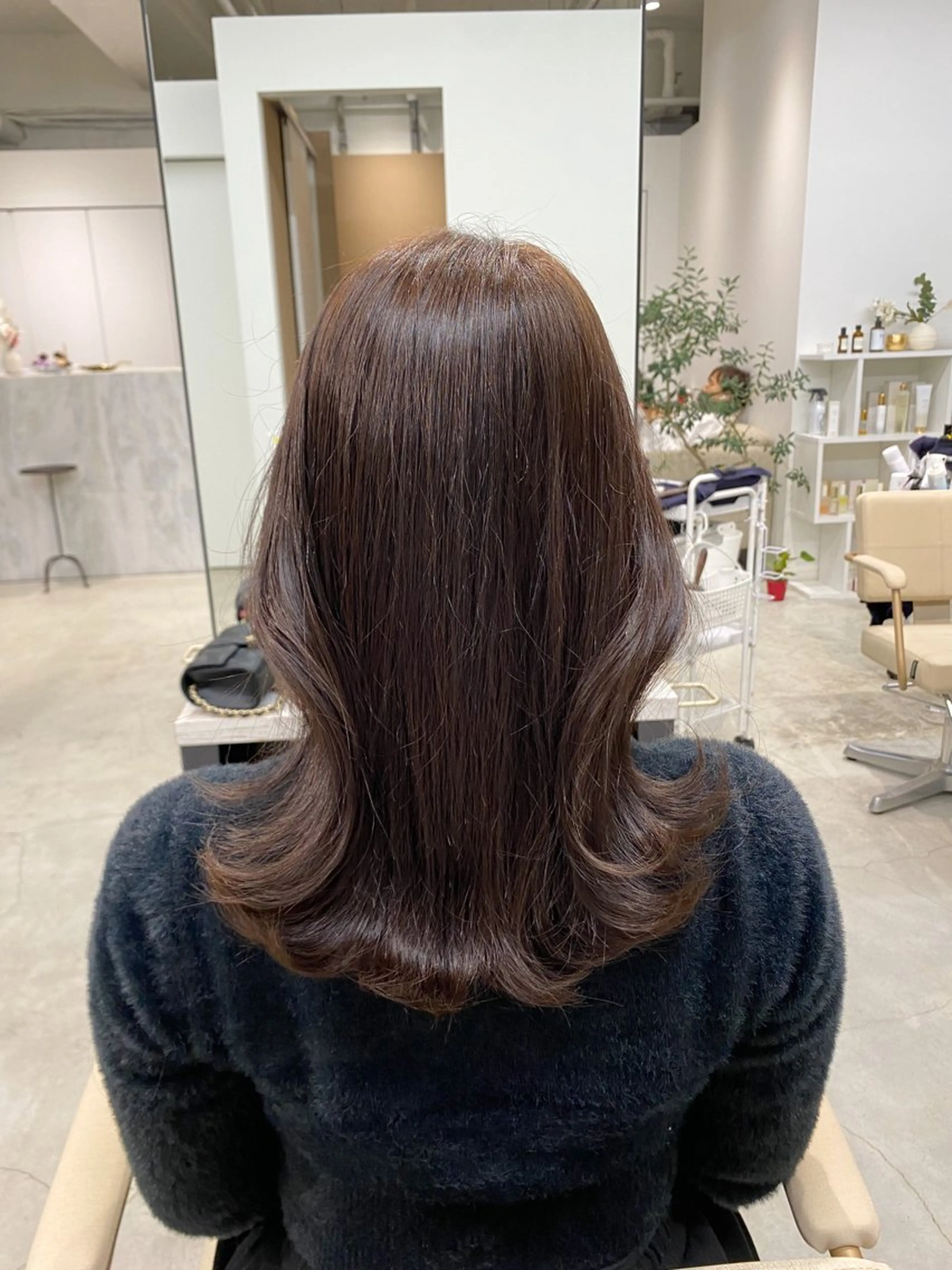 ミディアム カラー ブラウンカラー ブリーチなしカラー 🤍　Mihanaのヘアスタイル