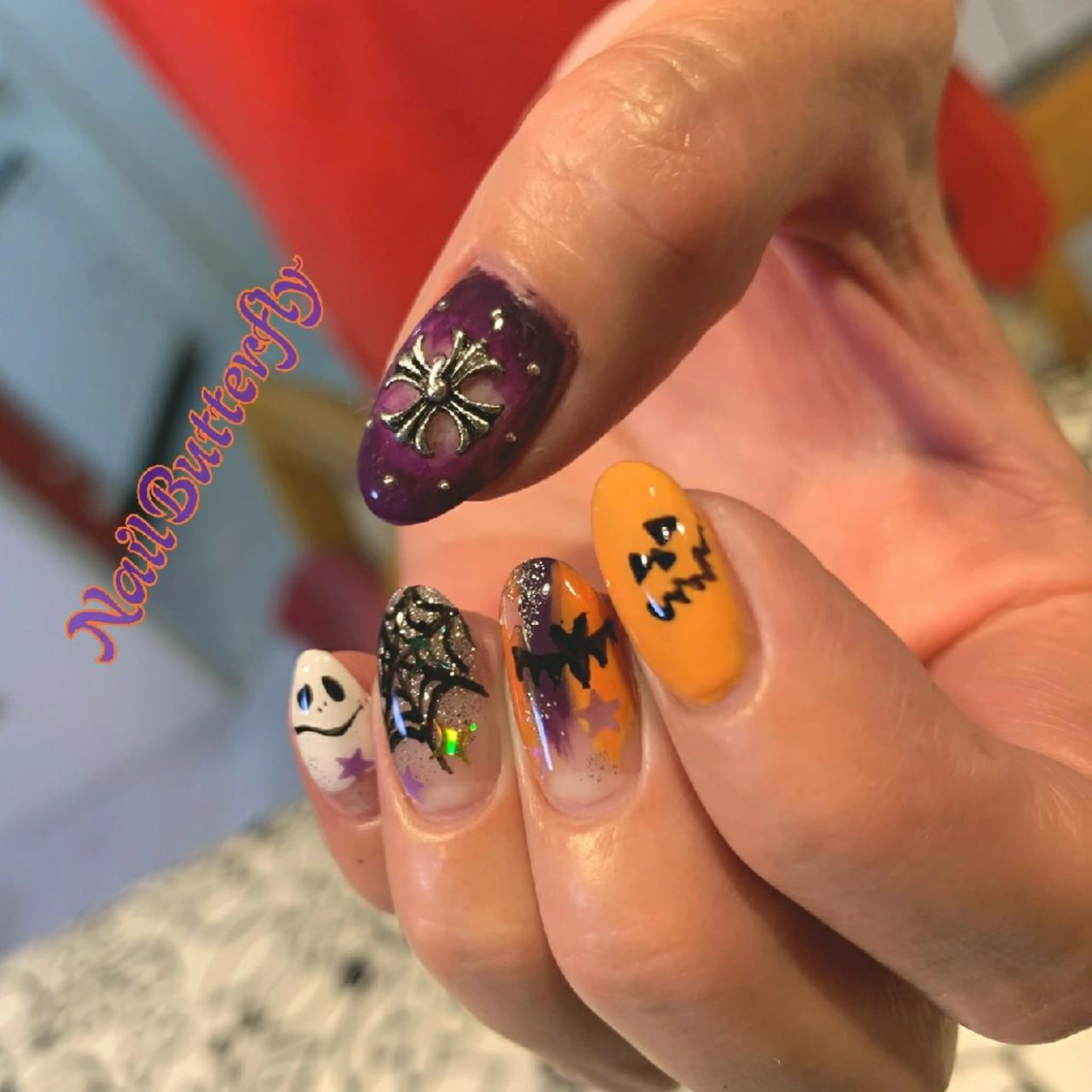 ネイル ハロウィン とねがわ かよこのネイルデザイン