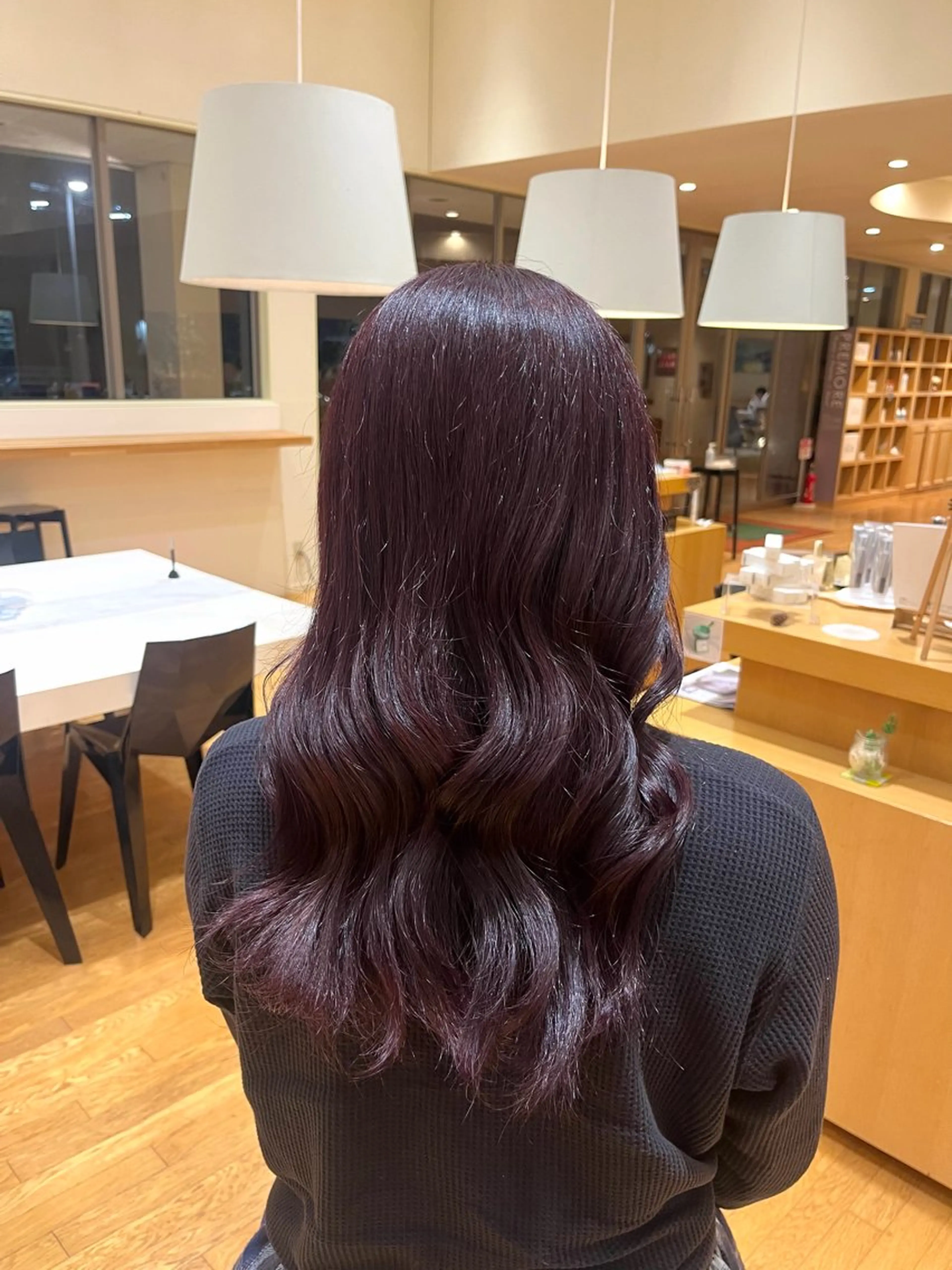 セミロング カラー ブラウンカラー レッドカラー ヘアカラー 梶原 美保のヘアスタイル