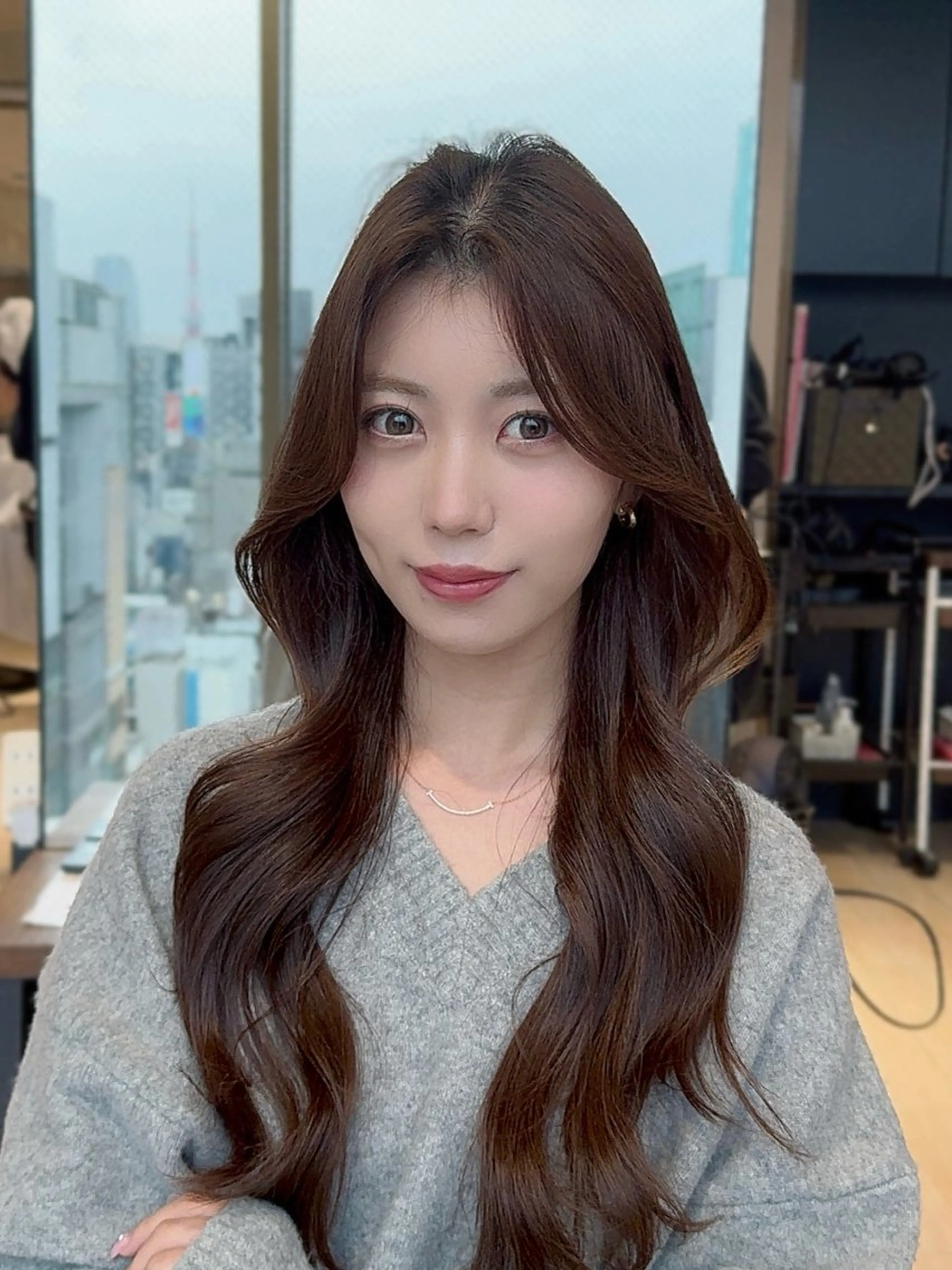 セミロング カラー ヘアアレンジ カット ヘアカラー トリートメント 顔周り&ミディアム 特化/池袋/kokiのヘアスタイル
