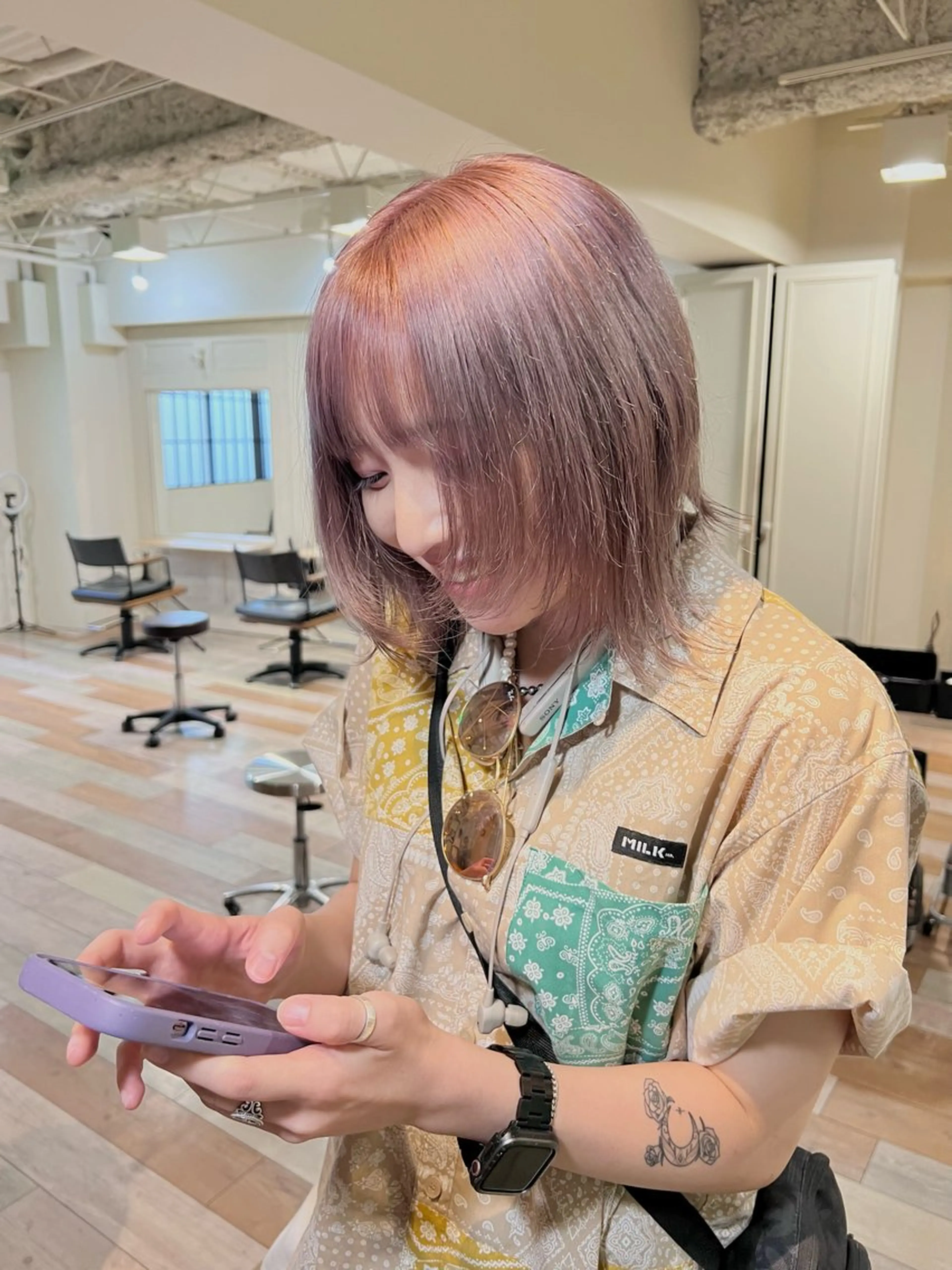 ショート カラー アッシュ ラベンダーカラー ピンクカラー ボブ ウルフカット ヘアカラー 🌈デザインヘア職人 Kaede🌈のヘアスタイル